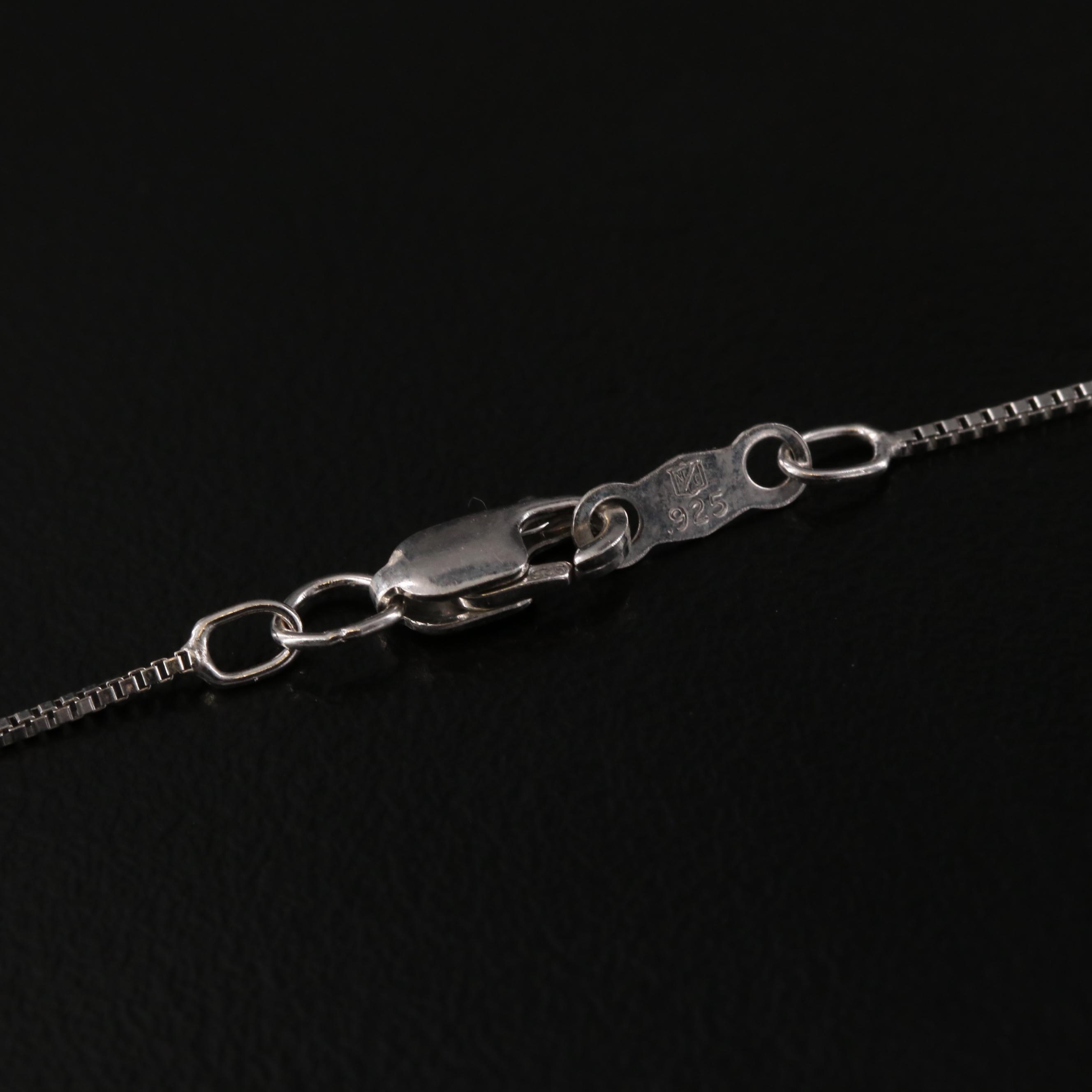 Sterling Ruby and Sapphire Heart Necklace