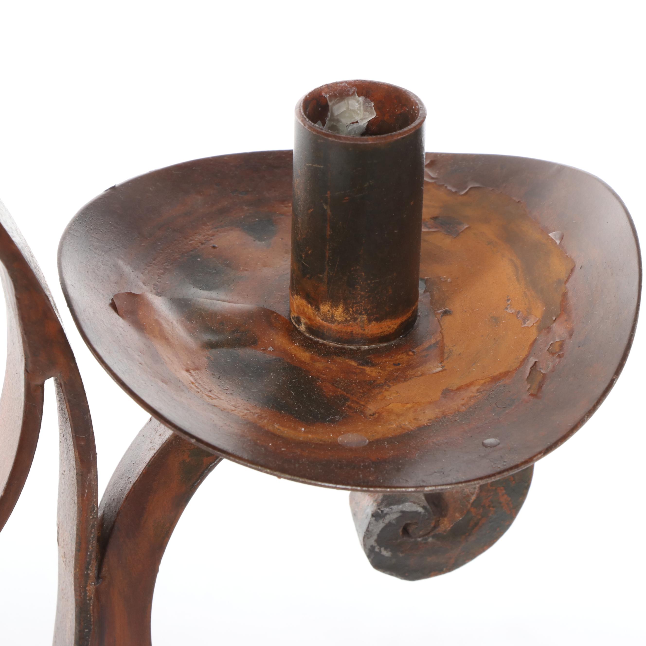 Jan Barboglio Hand-Forged Wrought Iron Seven-Light Floor Candelabra