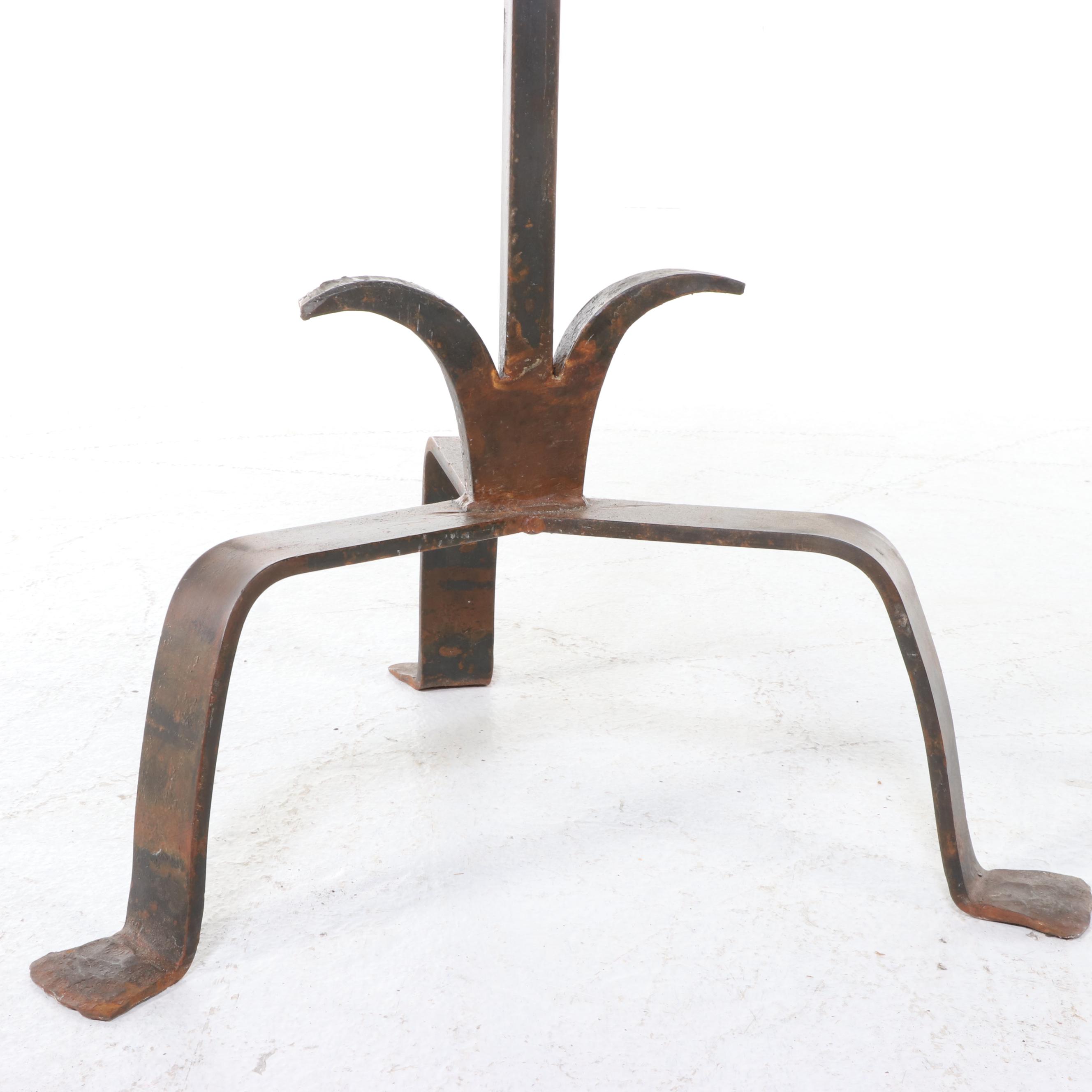 Jan Barboglio Hand-Forged Wrought Iron Seven-Light Floor Candelabra