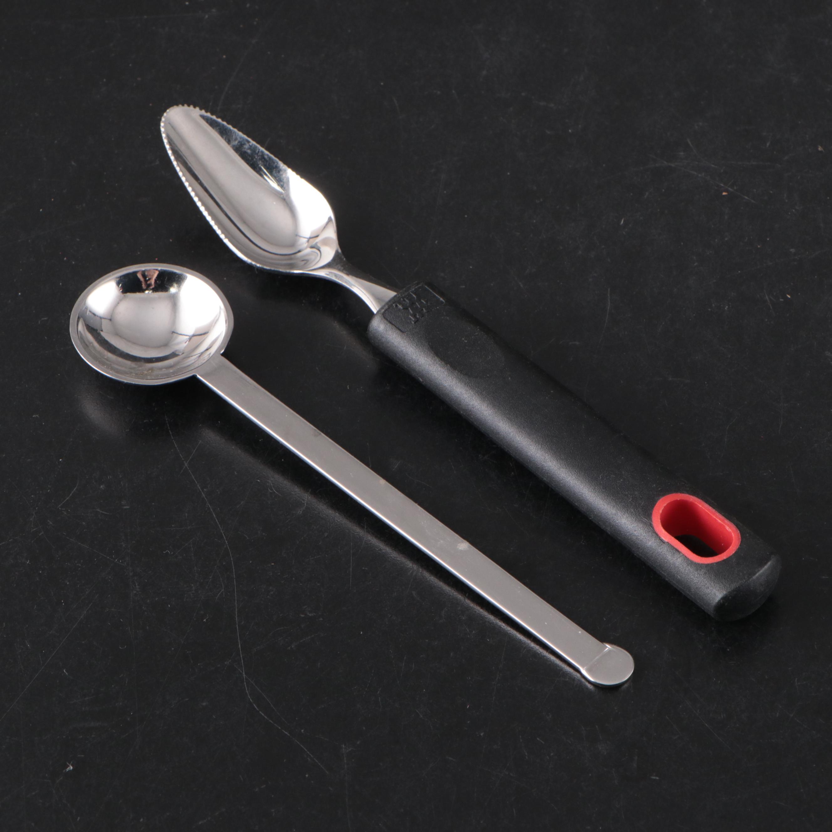 Pyrex Glass Measuring Cups with Stainless Steel Utensils and Table Accessories