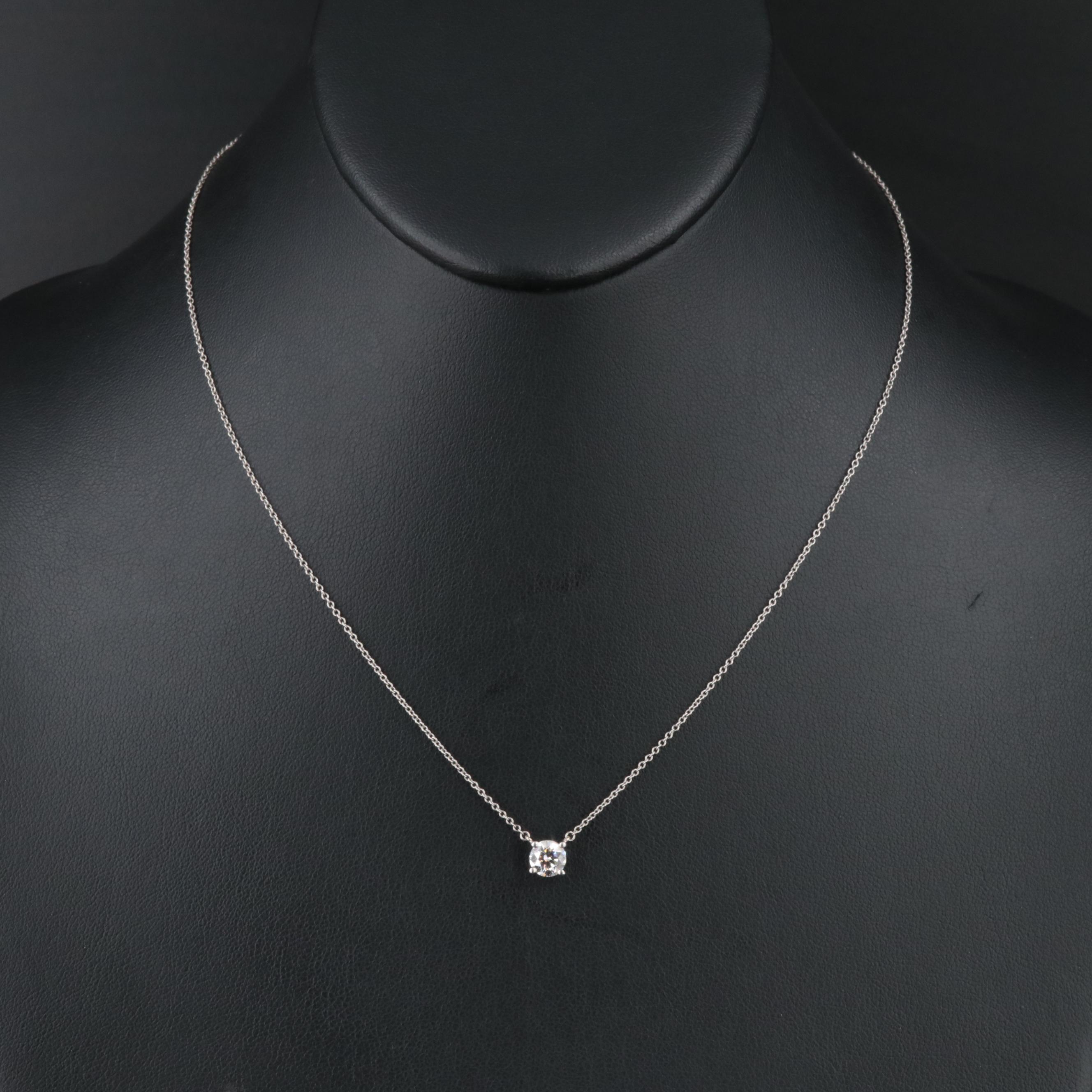 Tiffany & Co. Platinum 0.68 CT Diamond Solitaire Necklace