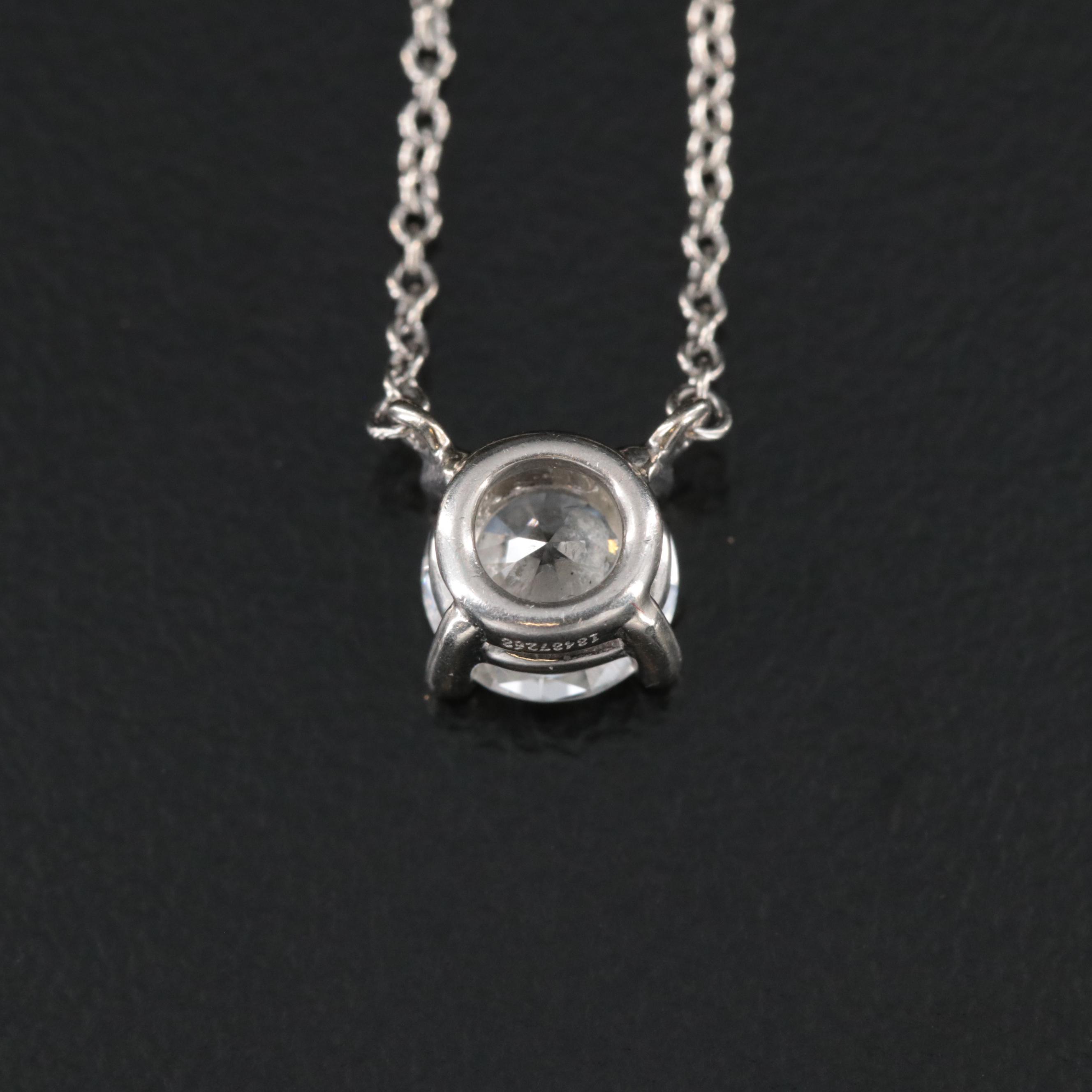 Tiffany & Co. Platinum 0.68 CT Diamond Solitaire Necklace