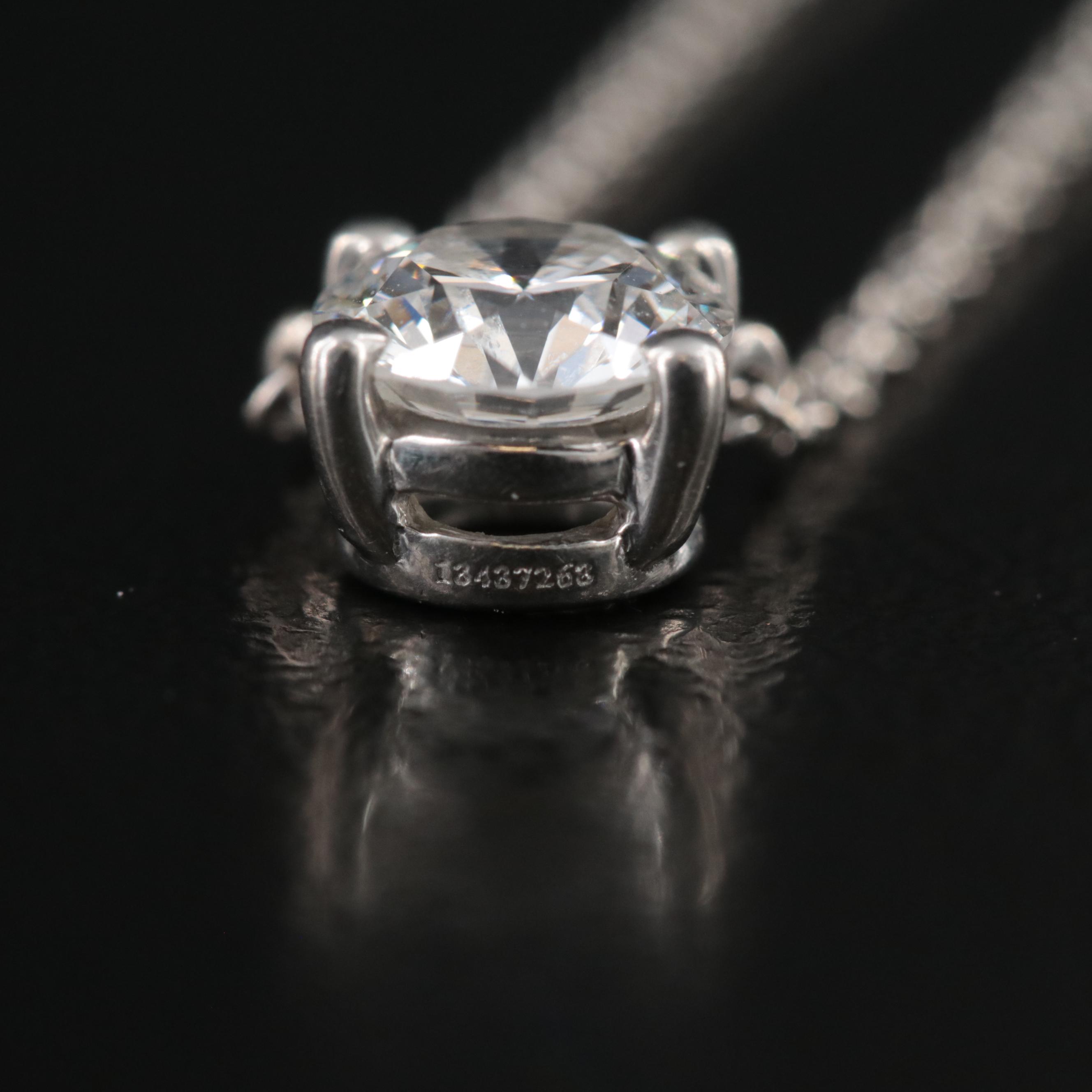 Tiffany & Co. Platinum 0.68 CT Diamond Solitaire Necklace