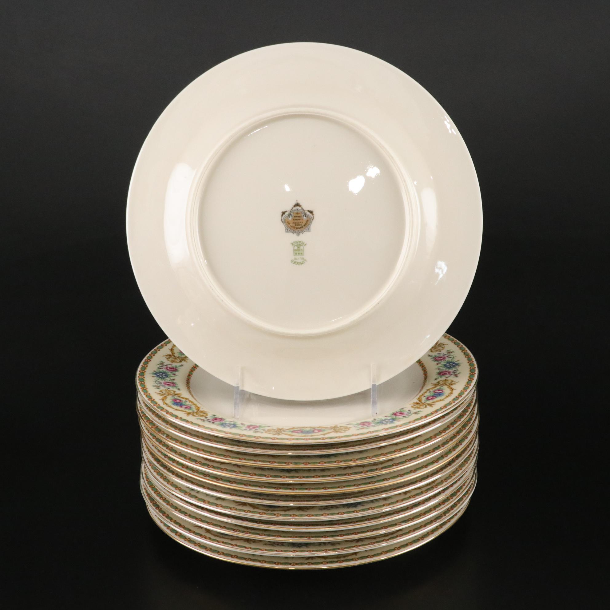 Guerin Pouyat Elite Limoges Porcelain Dinner Service, Early 20th Century
