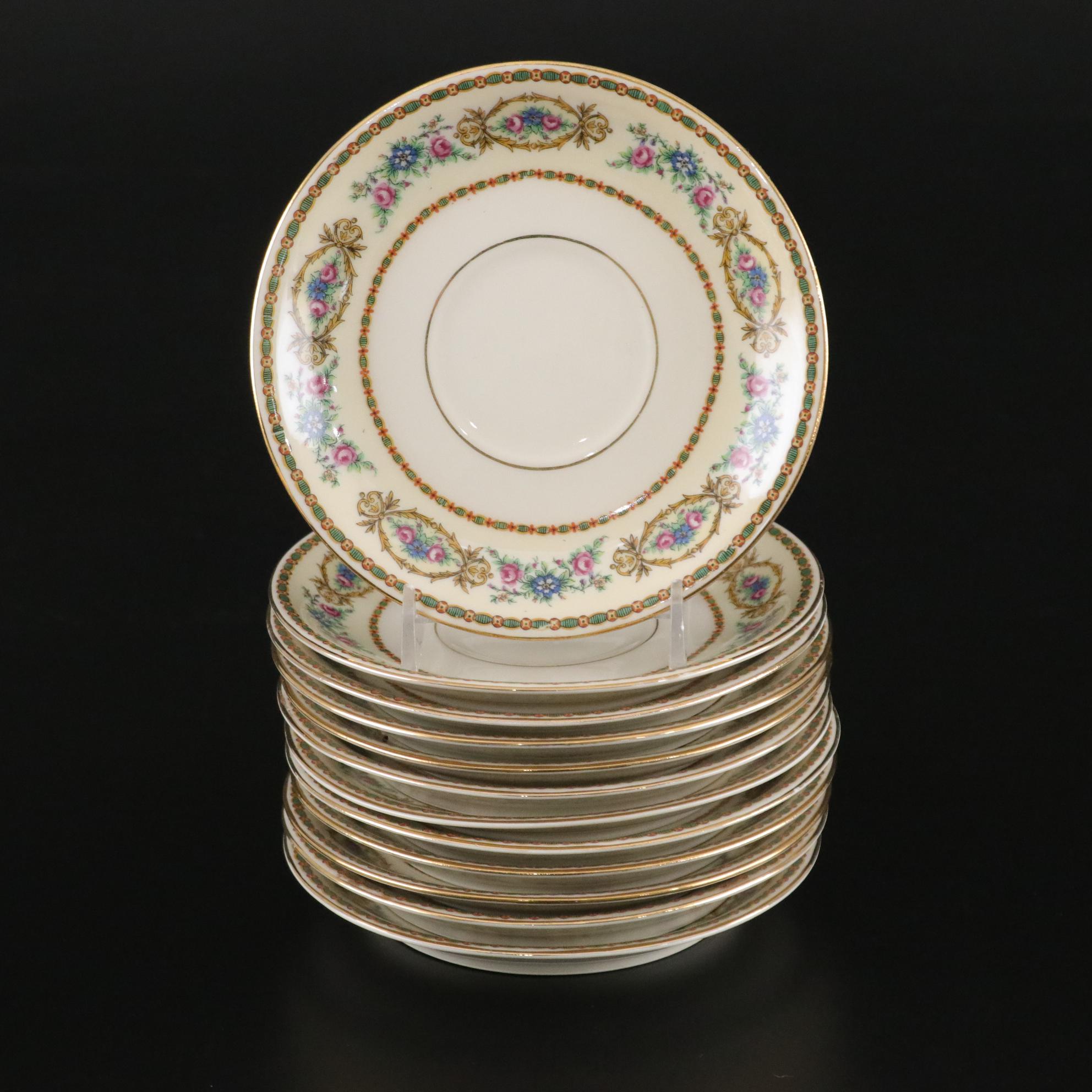 Guerin Pouyat Elite Limoges Porcelain Dinner Service, Early 20th Century