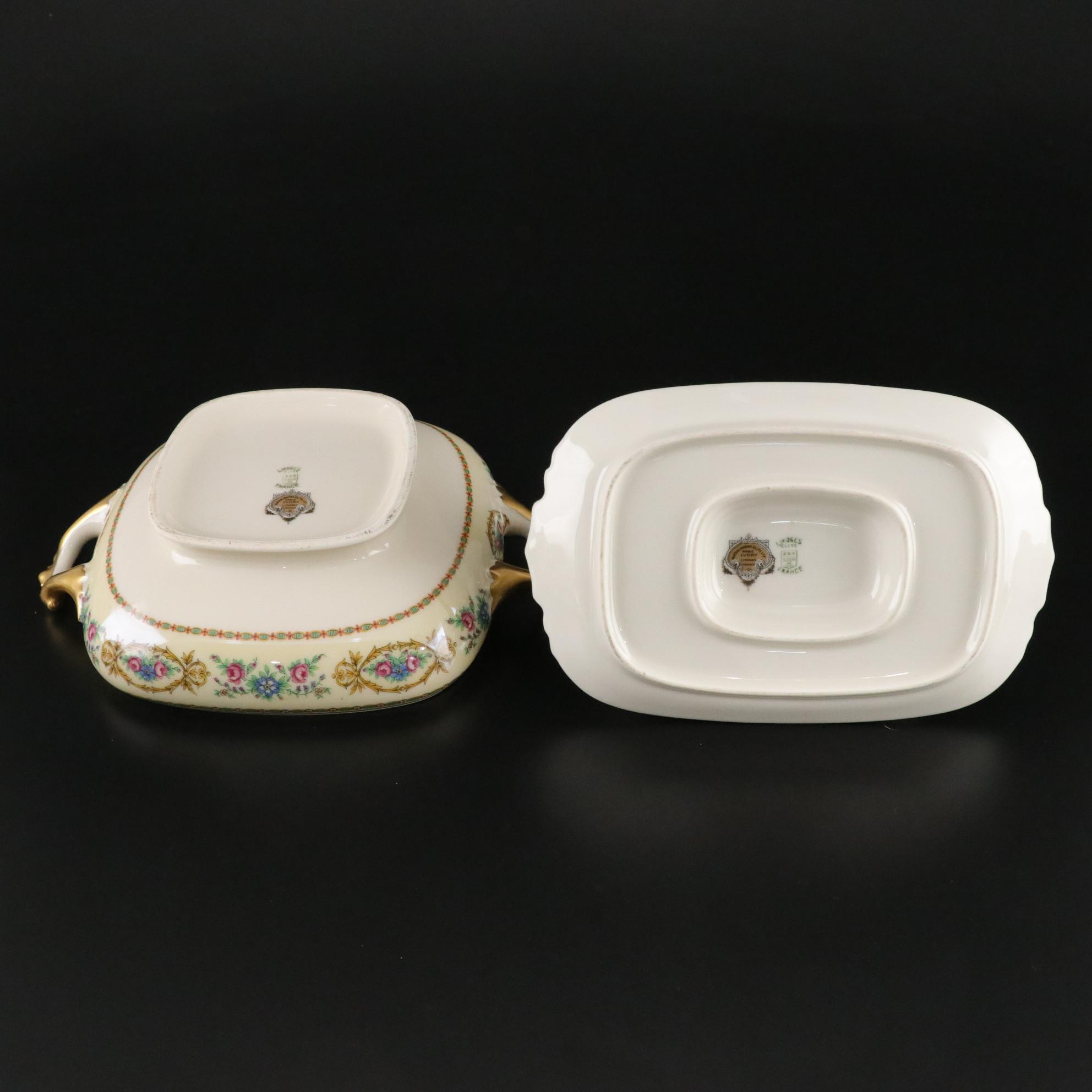 Guerin Pouyat Elite Limoges Porcelain Dinner Service, Early 20th Century