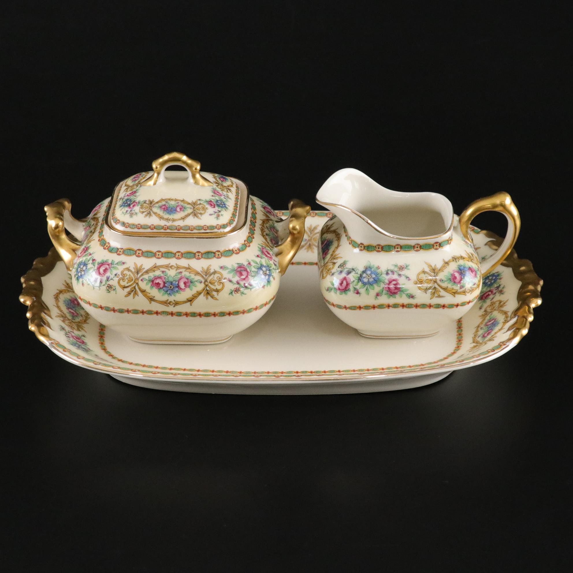 Guerin Pouyat Elite Limoges Porcelain Dinner Service, Early 20th Century