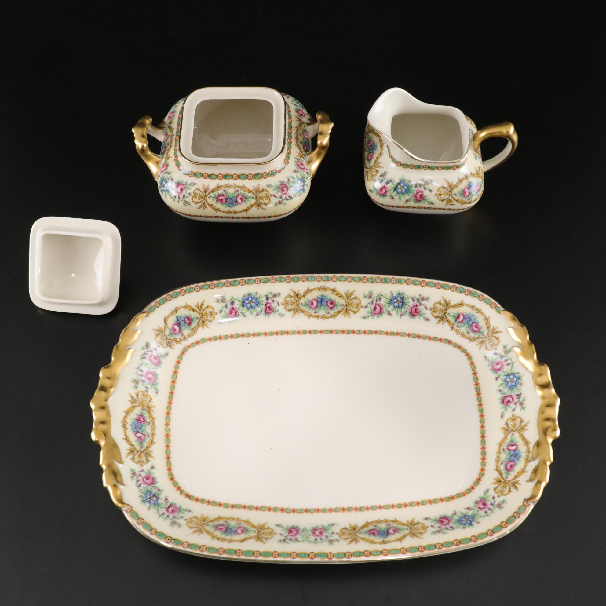 Guerin Pouyat Elite Limoges Porcelain Dinner Service, Early 20th Century
