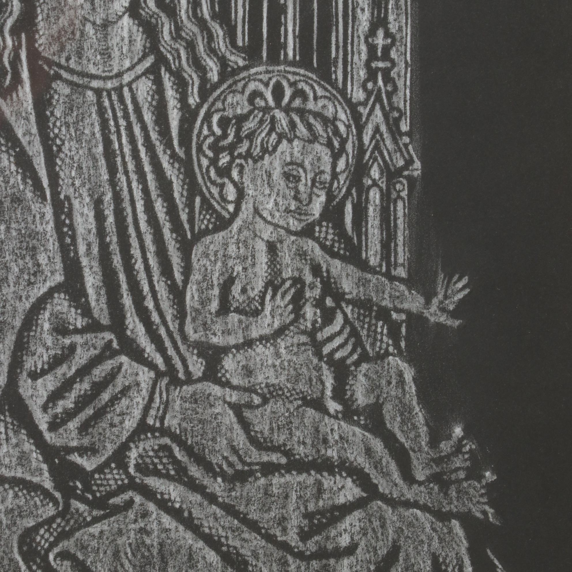 Brass Tomb Rubbing of Madonna and Child