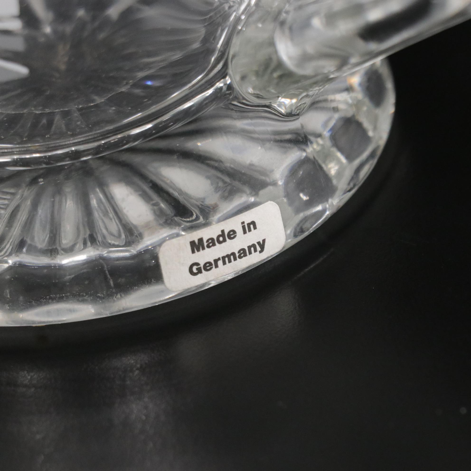 German Glass Beer Steins With Pewter Lids Featuring ALWE