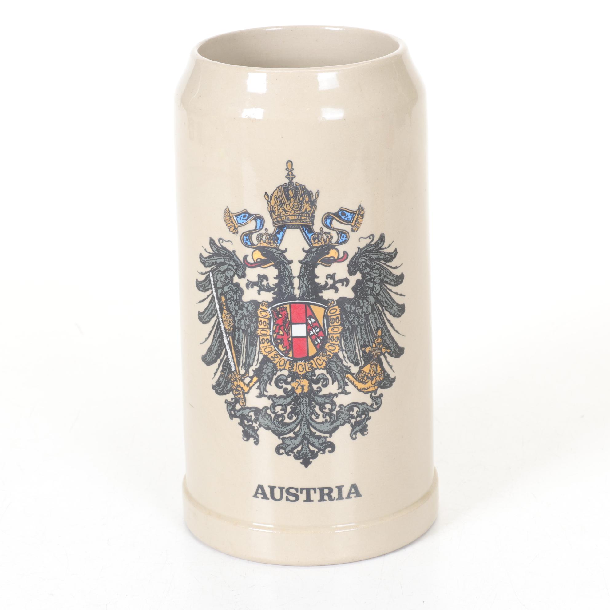 Austria and Munich Coat of Arms Beer Steins