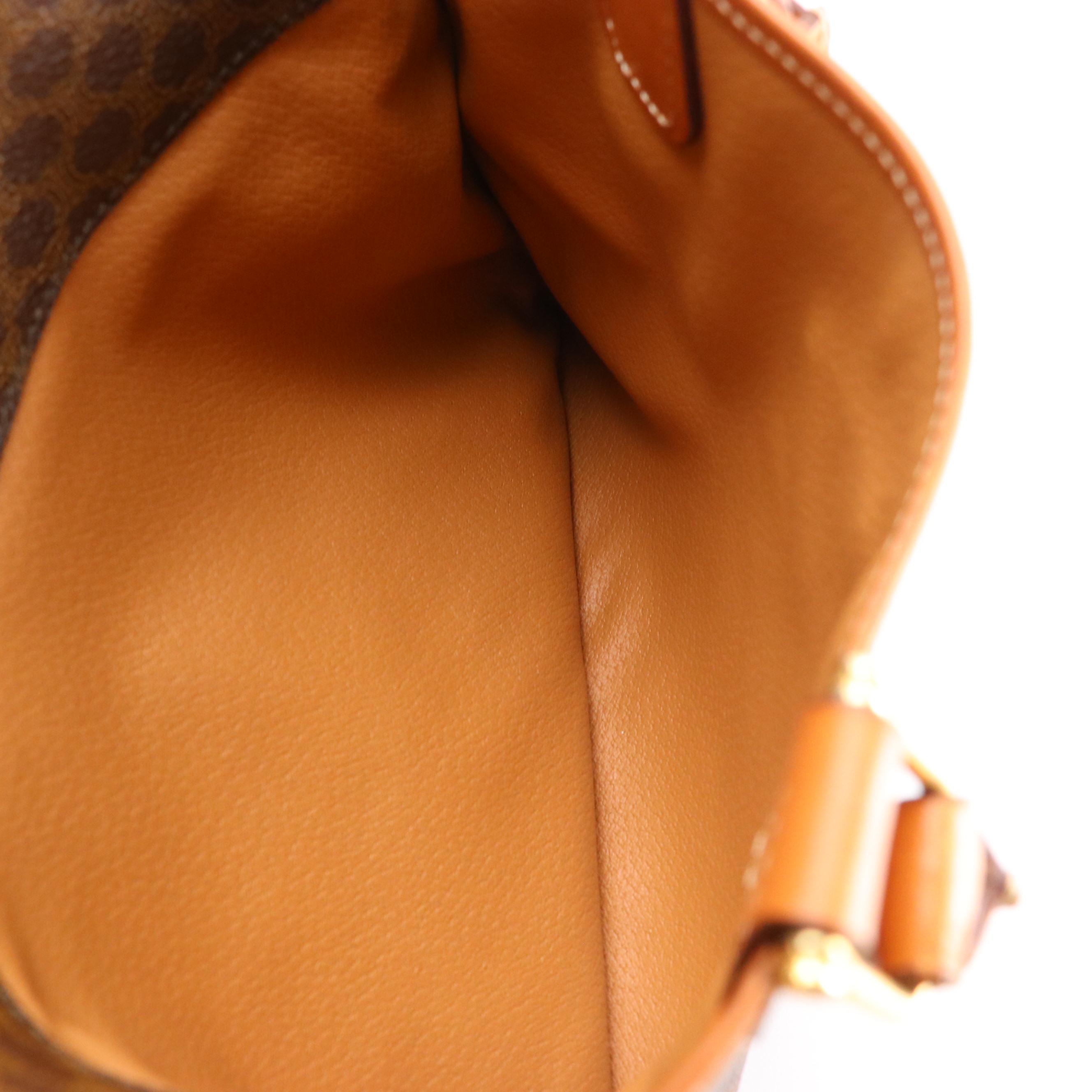 Celine Boston Bag in Brown Macadam Canvas and Leather
