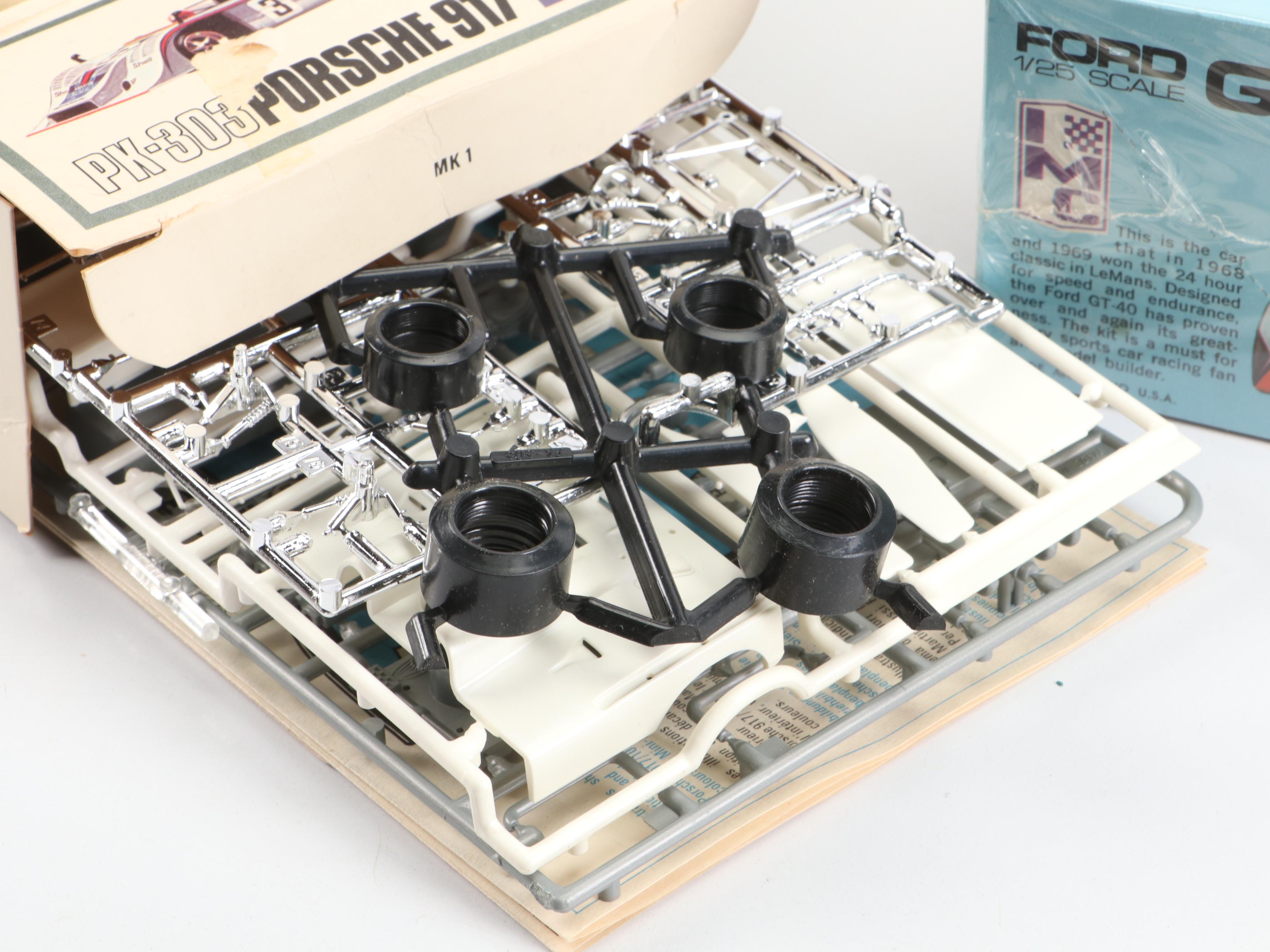 Heller Porsche Model Kits with Matchbox and Other Race Car Model Kits