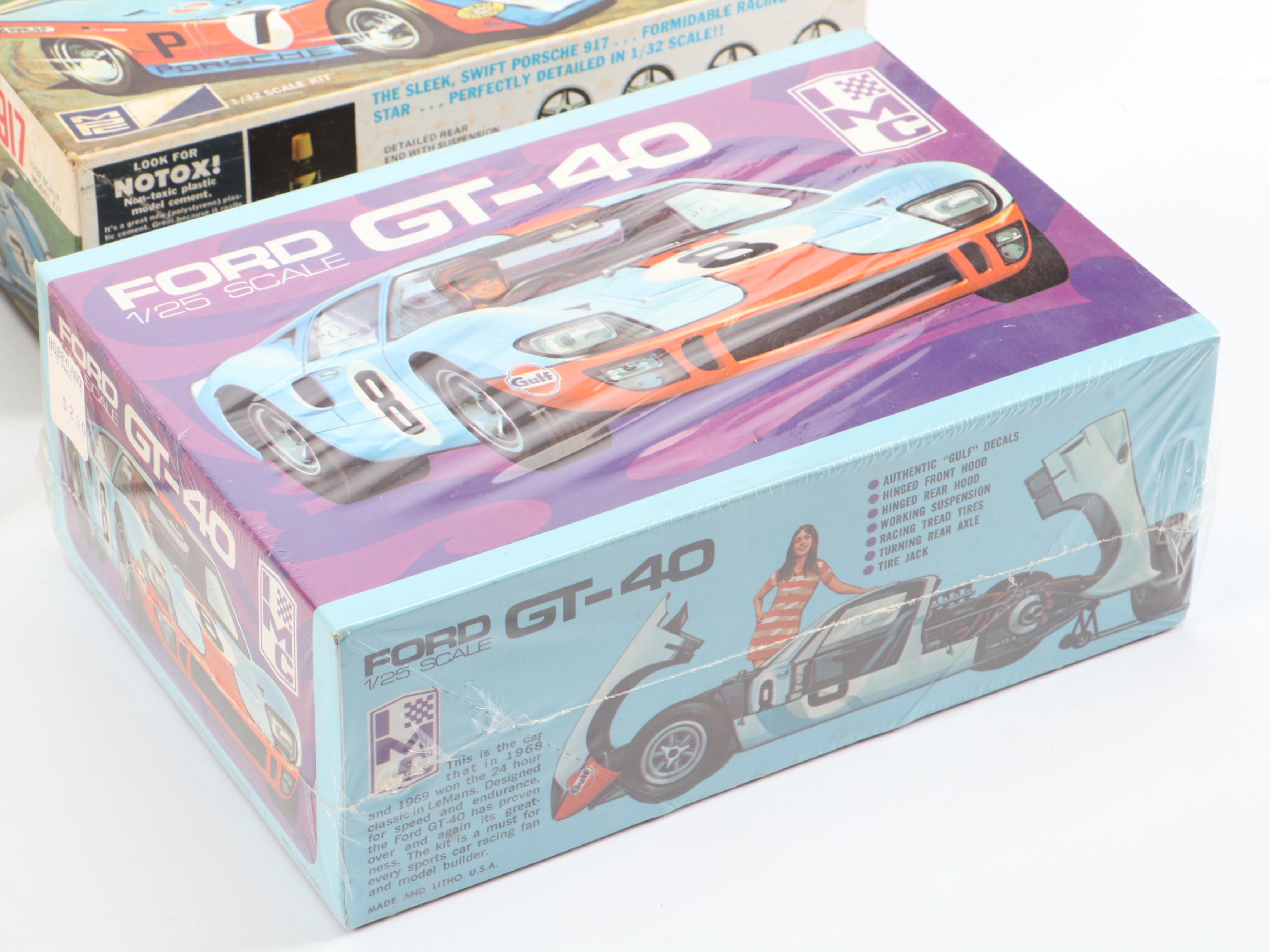 Heller Porsche Model Kits with Matchbox and Other Race Car Model Kits