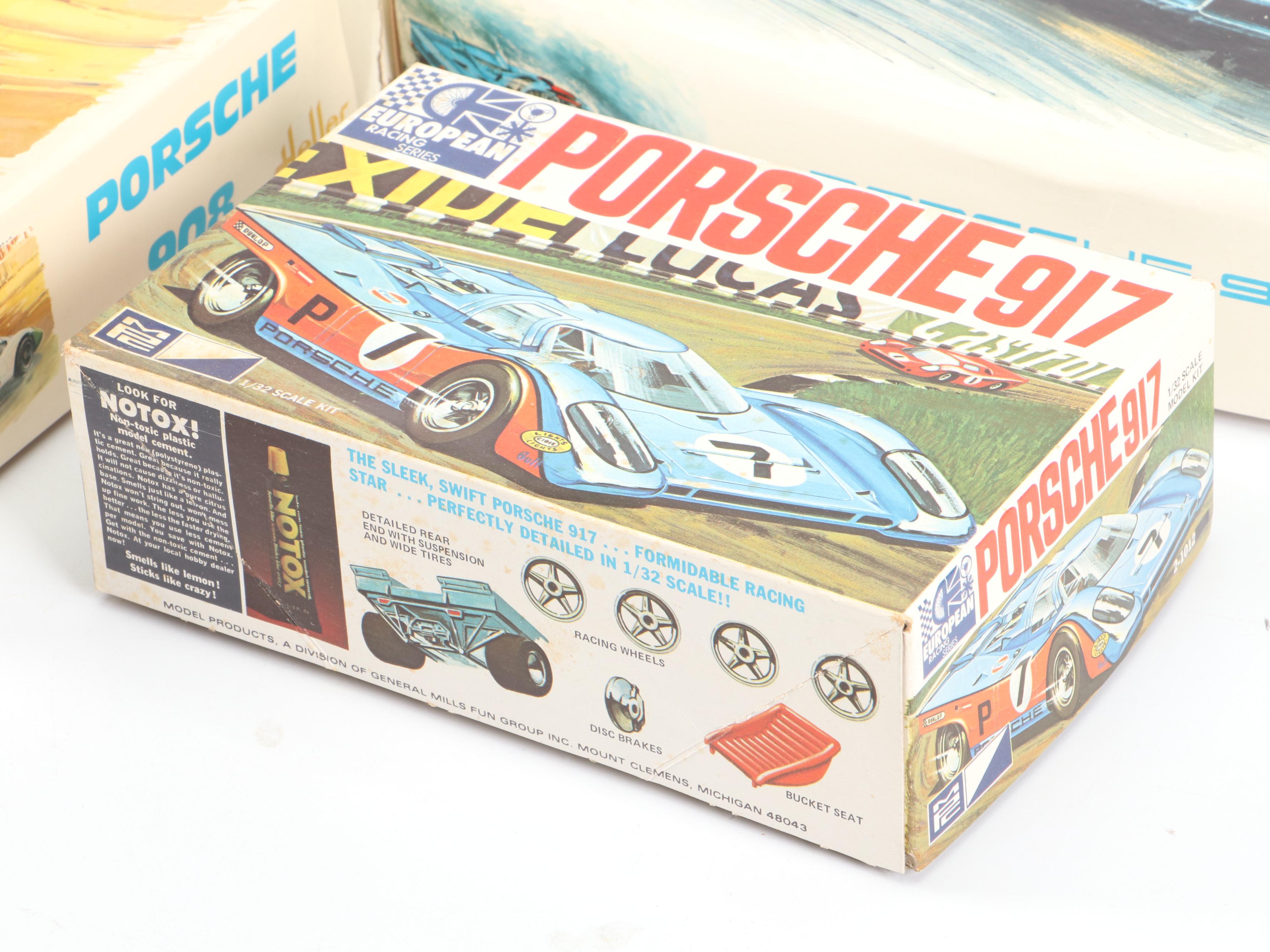 Heller Porsche Model Kits with Matchbox and Other Race Car Model Kits