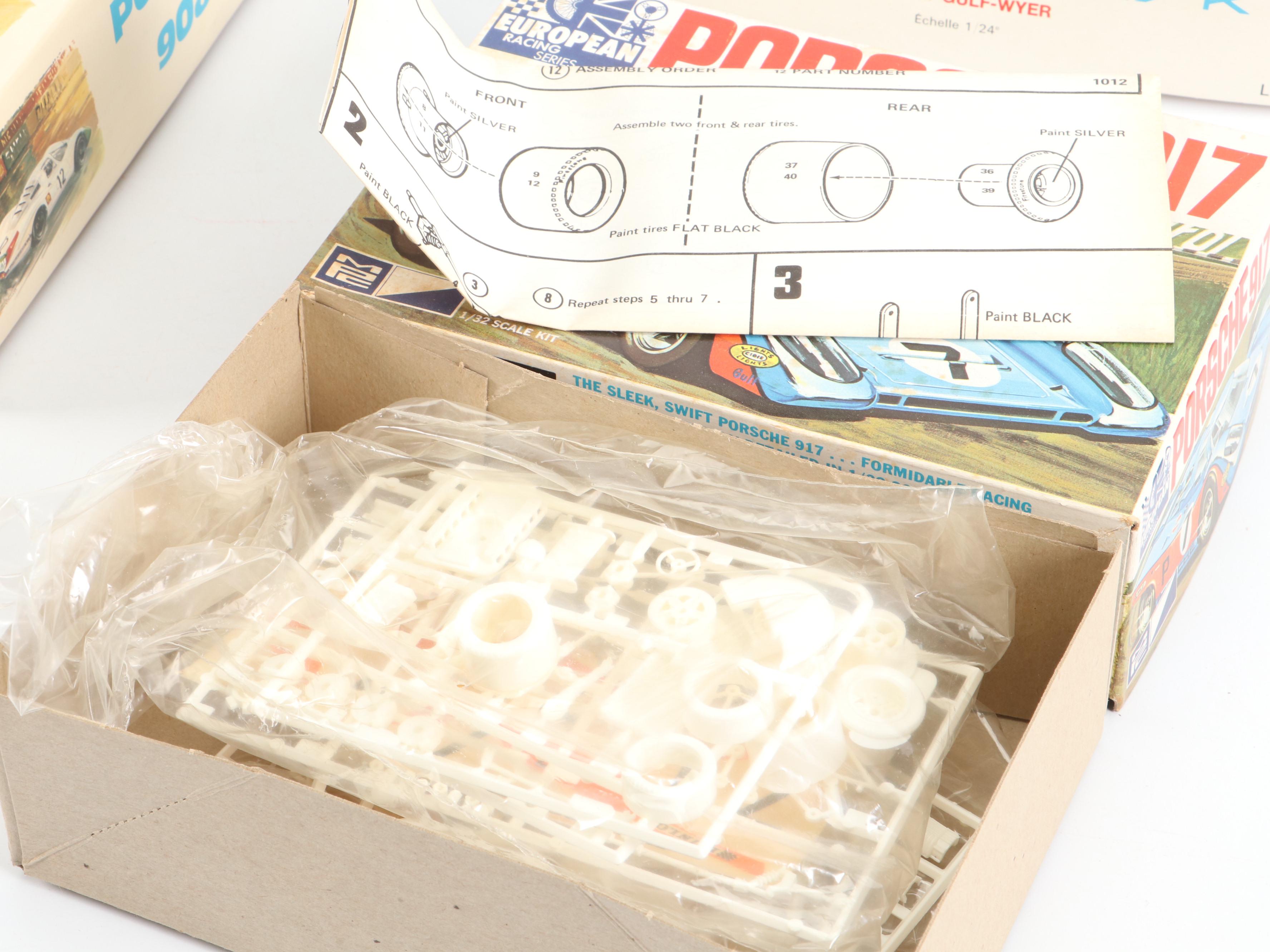 Heller Porsche Model Kits with Matchbox and Other Race Car Model Kits
