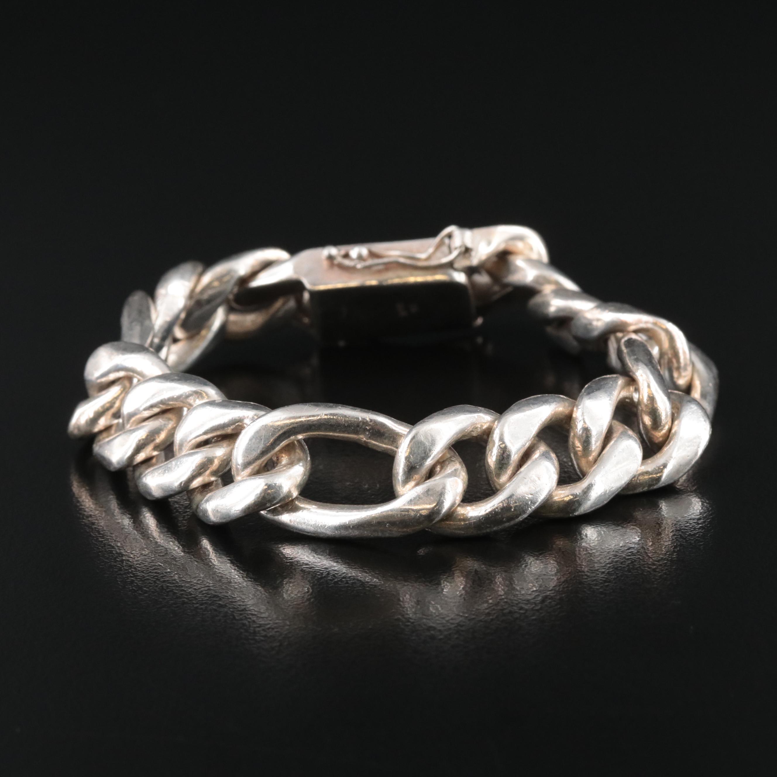 Sterling Figaro Chain Bracelet