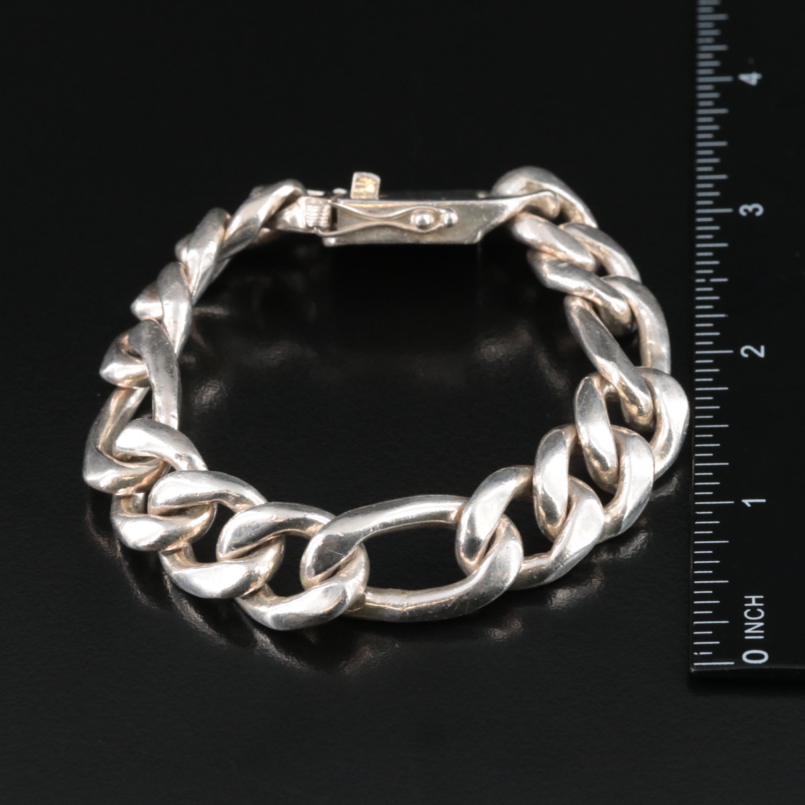 Sterling Figaro Chain Bracelet