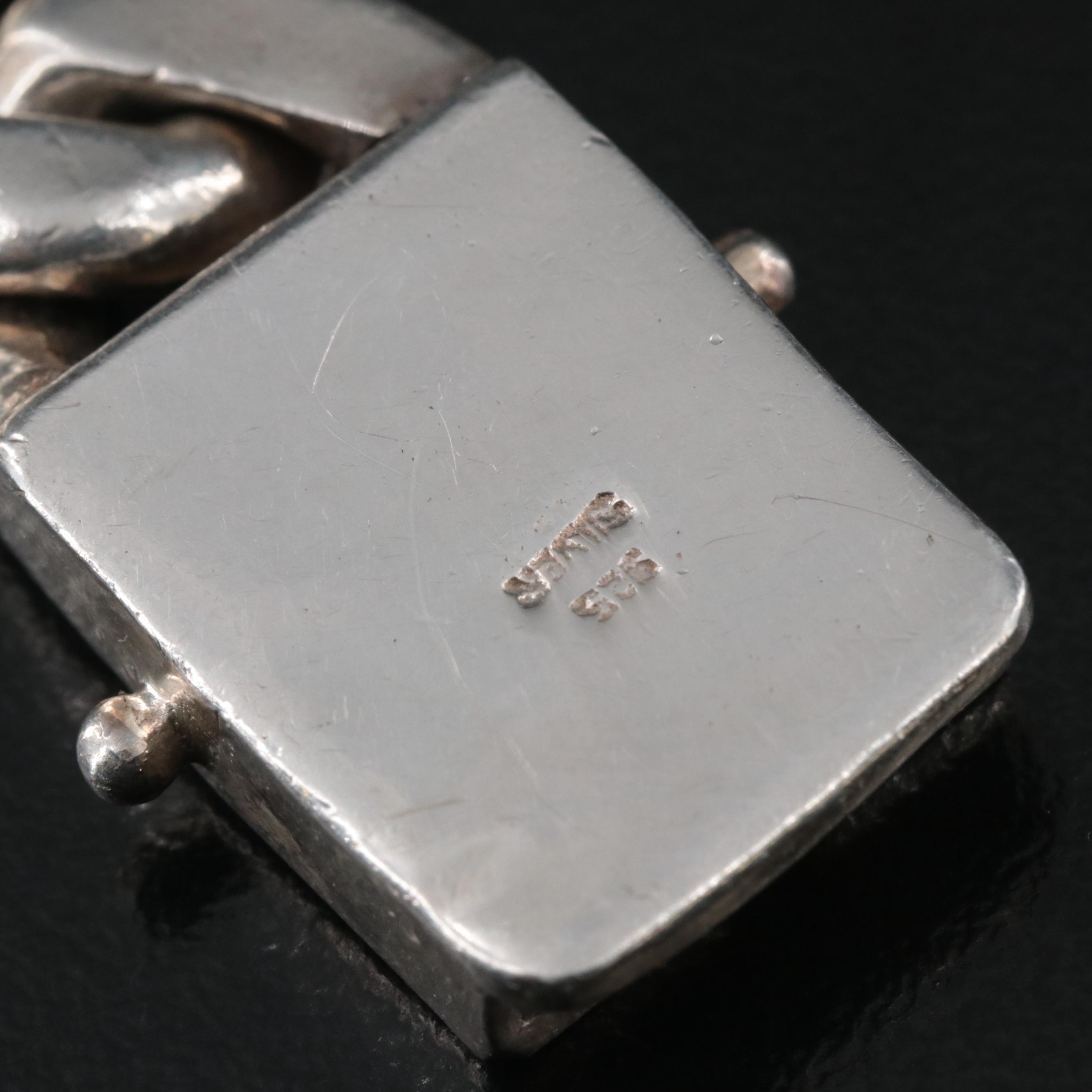 Sterling Figaro Chain Bracelet