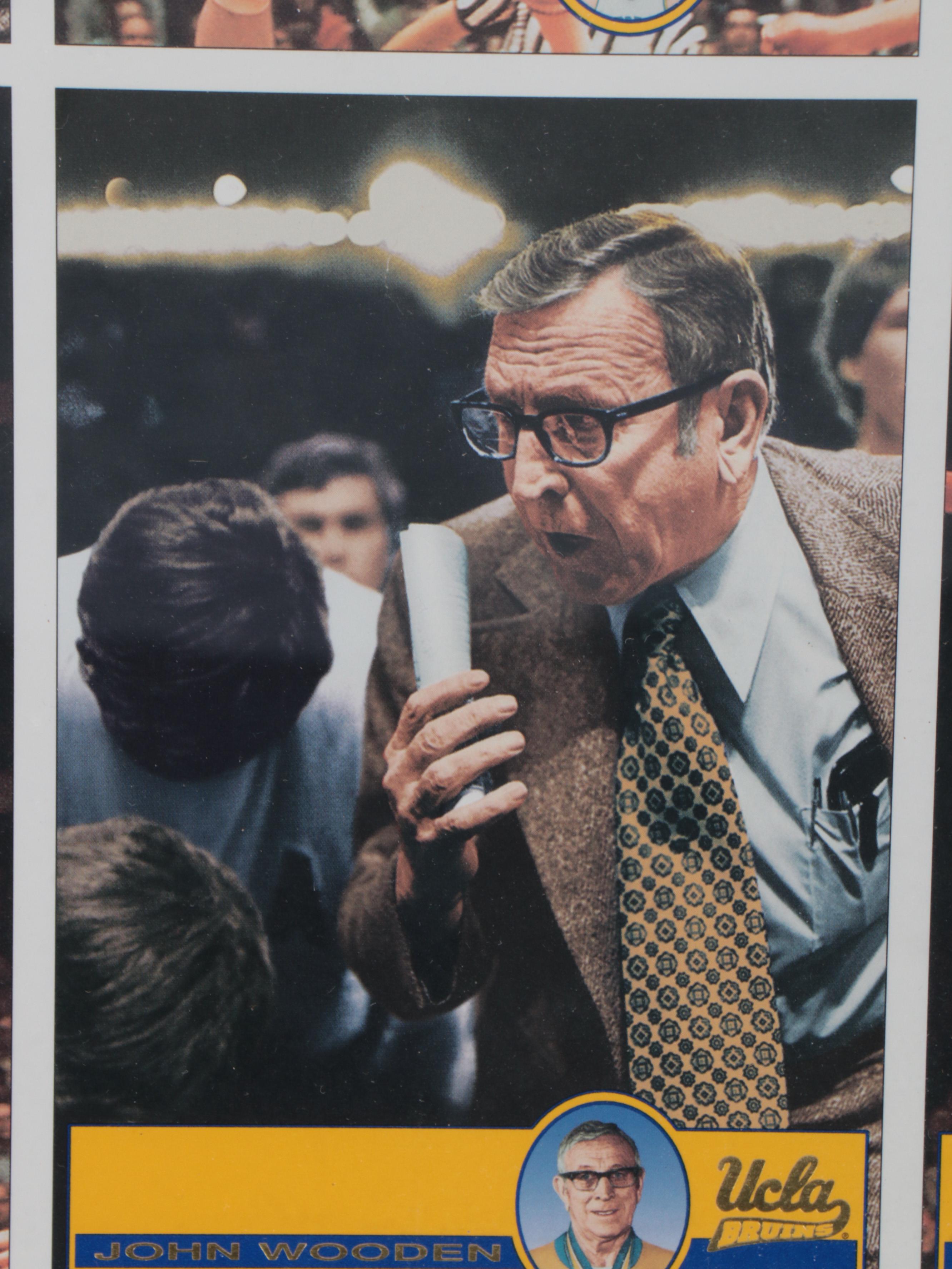 Bill Walton and John Wooden Signed UCLA Basketball Print in Matted