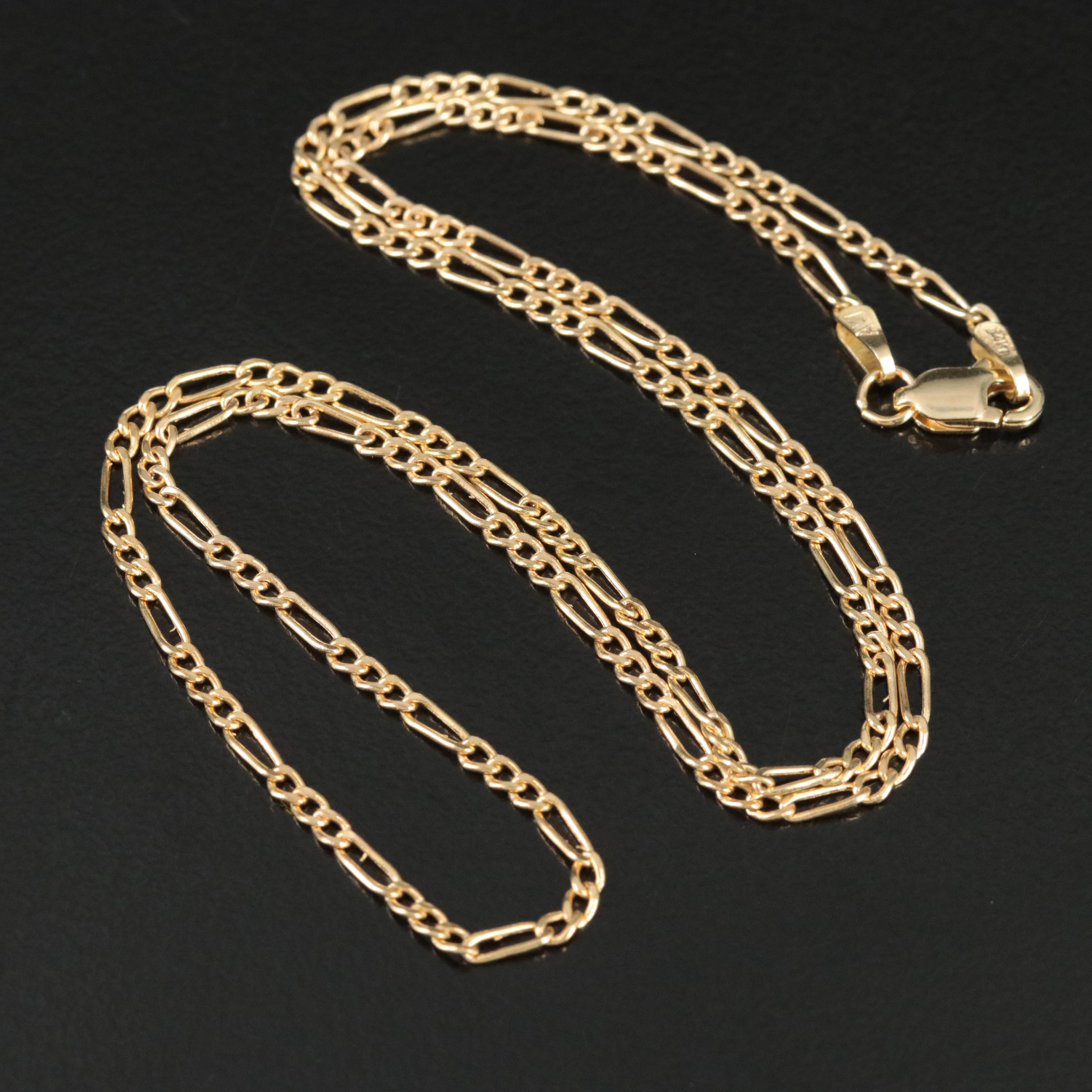14K Figaro Chain Necklace