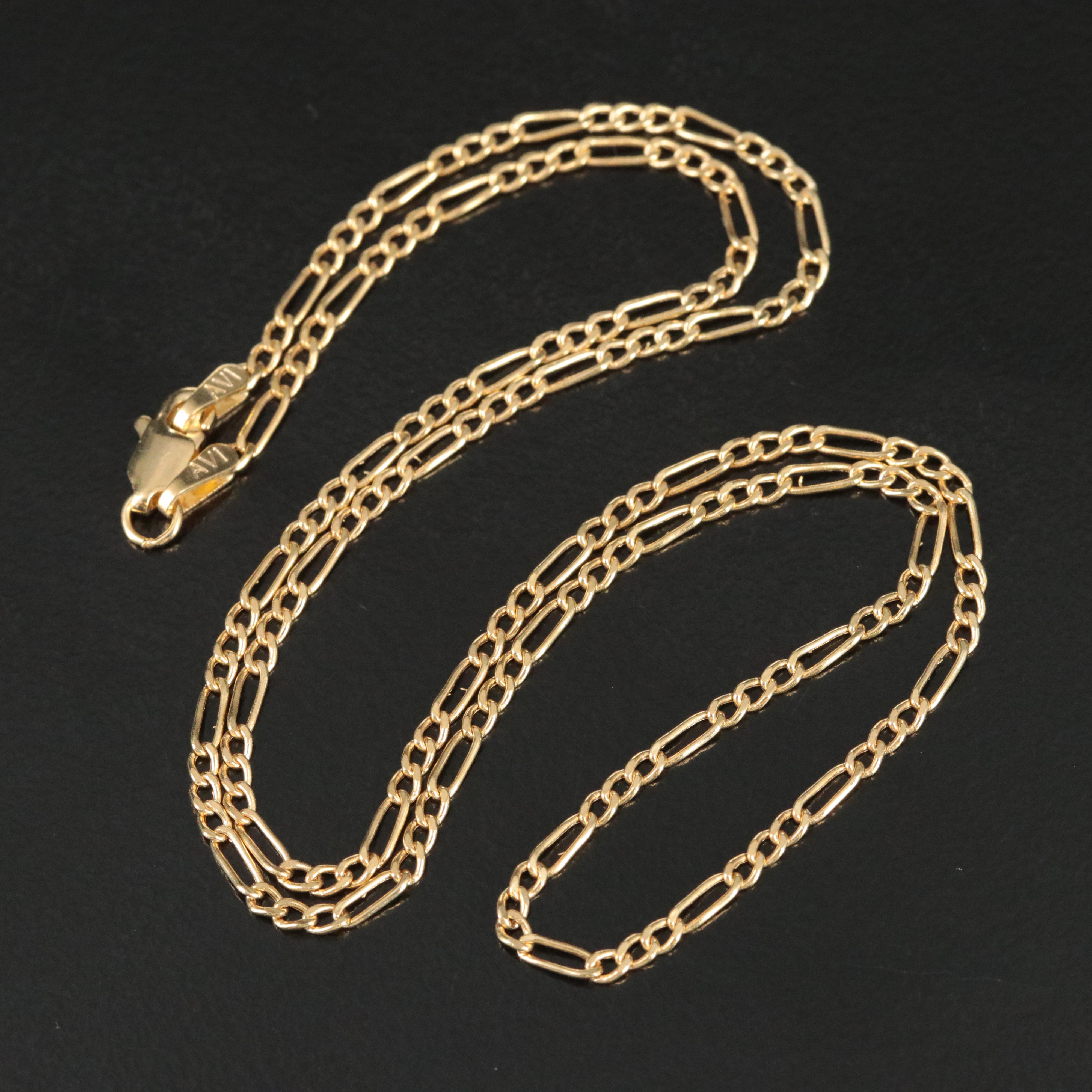 14K Figaro Chain Necklace
