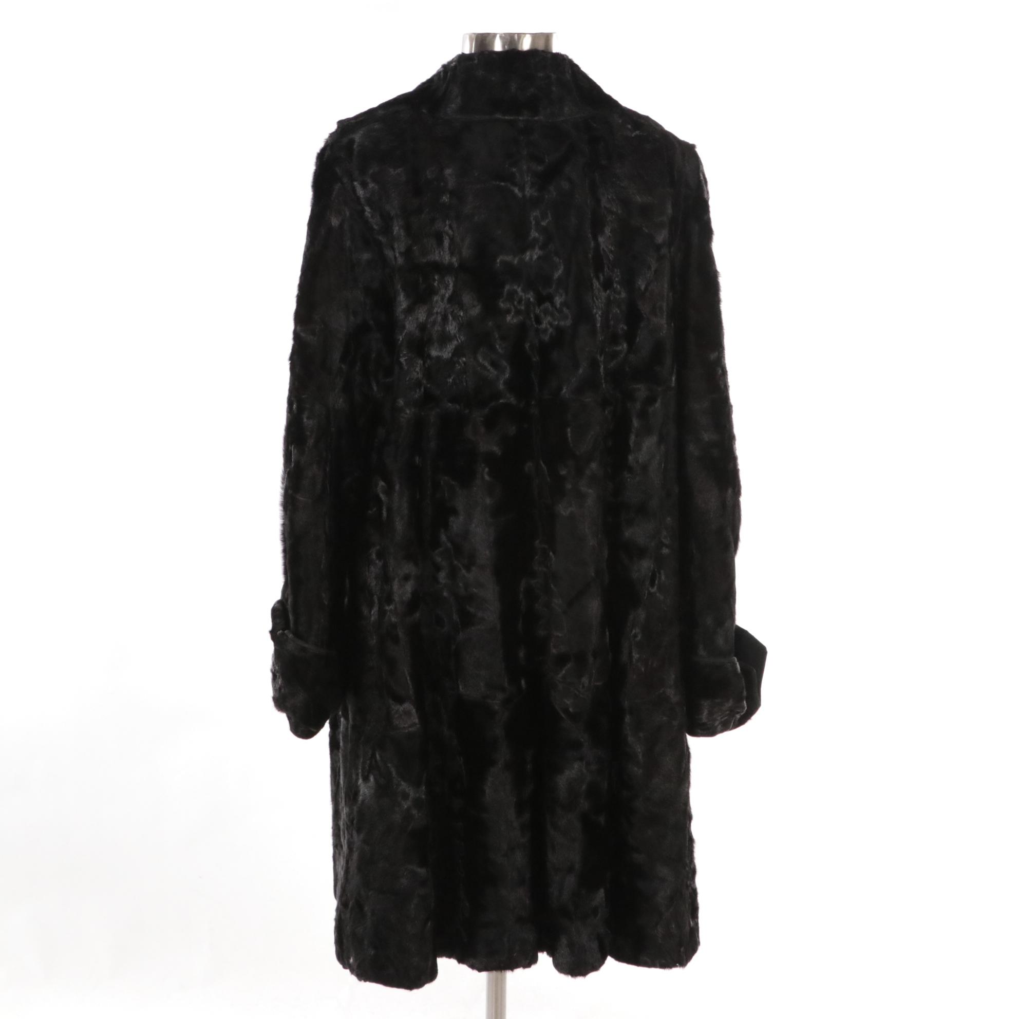 Broadtail Lamb Fur Coat from Furs by Heimann's, Mid-20th Century