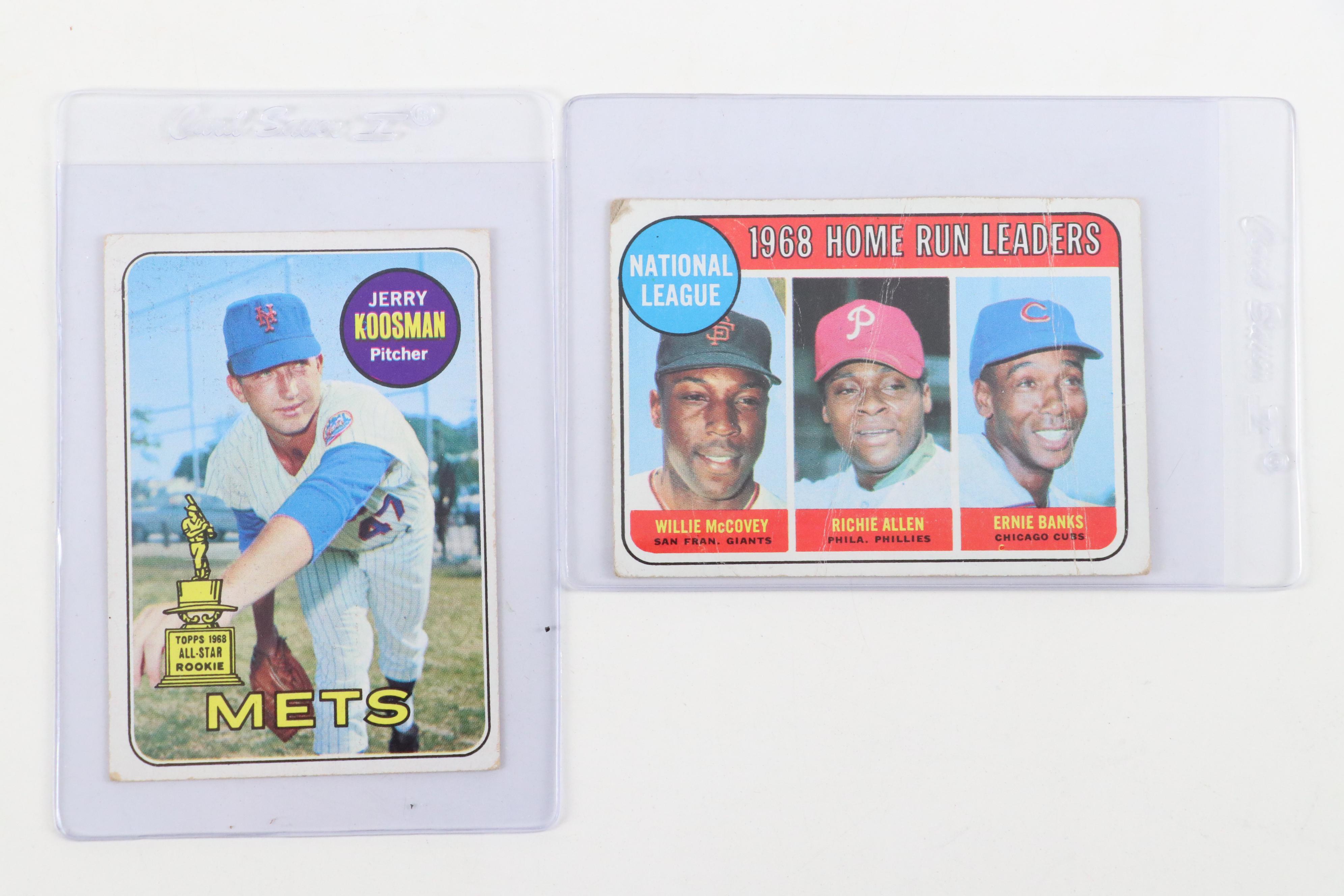 1960s Topps Baseball Cards with Aaron, Santo, McCovey, Rose, Maris, Robinson