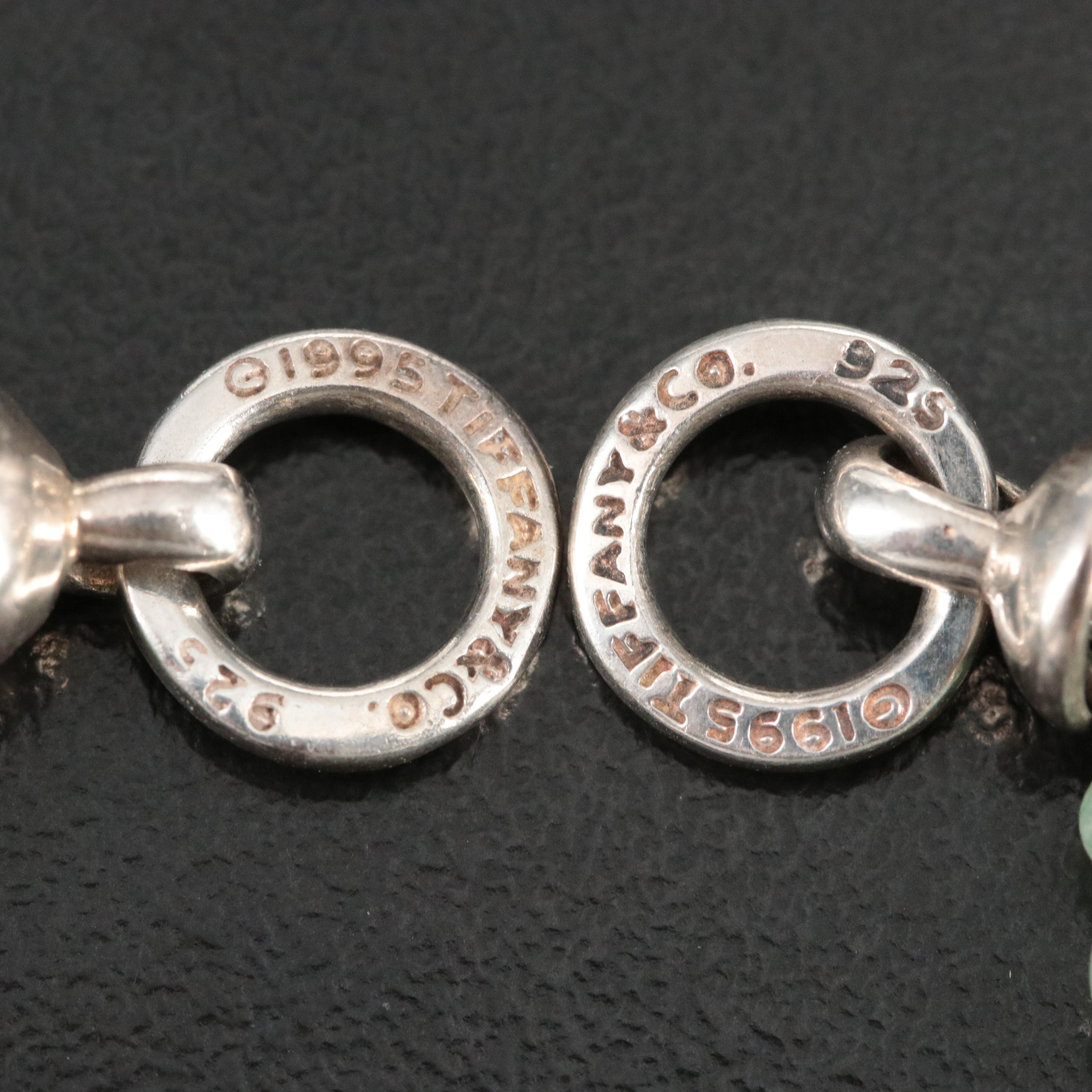 Tiffany & Co. Sterling Clip Earrings with Aventurine Removable Enhancers