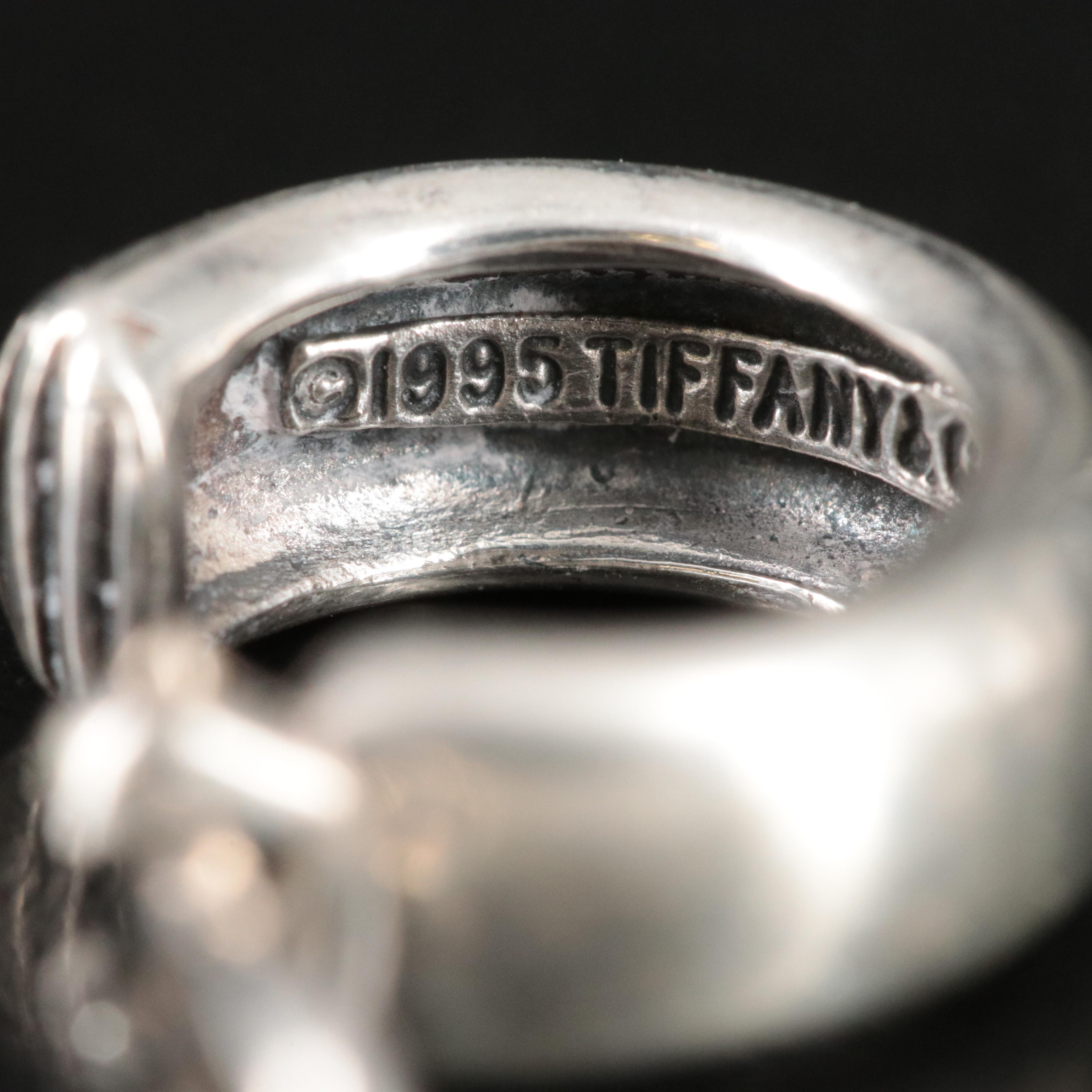 Tiffany & Co. Sterling Clip Earrings with Aventurine Removable Enhancers