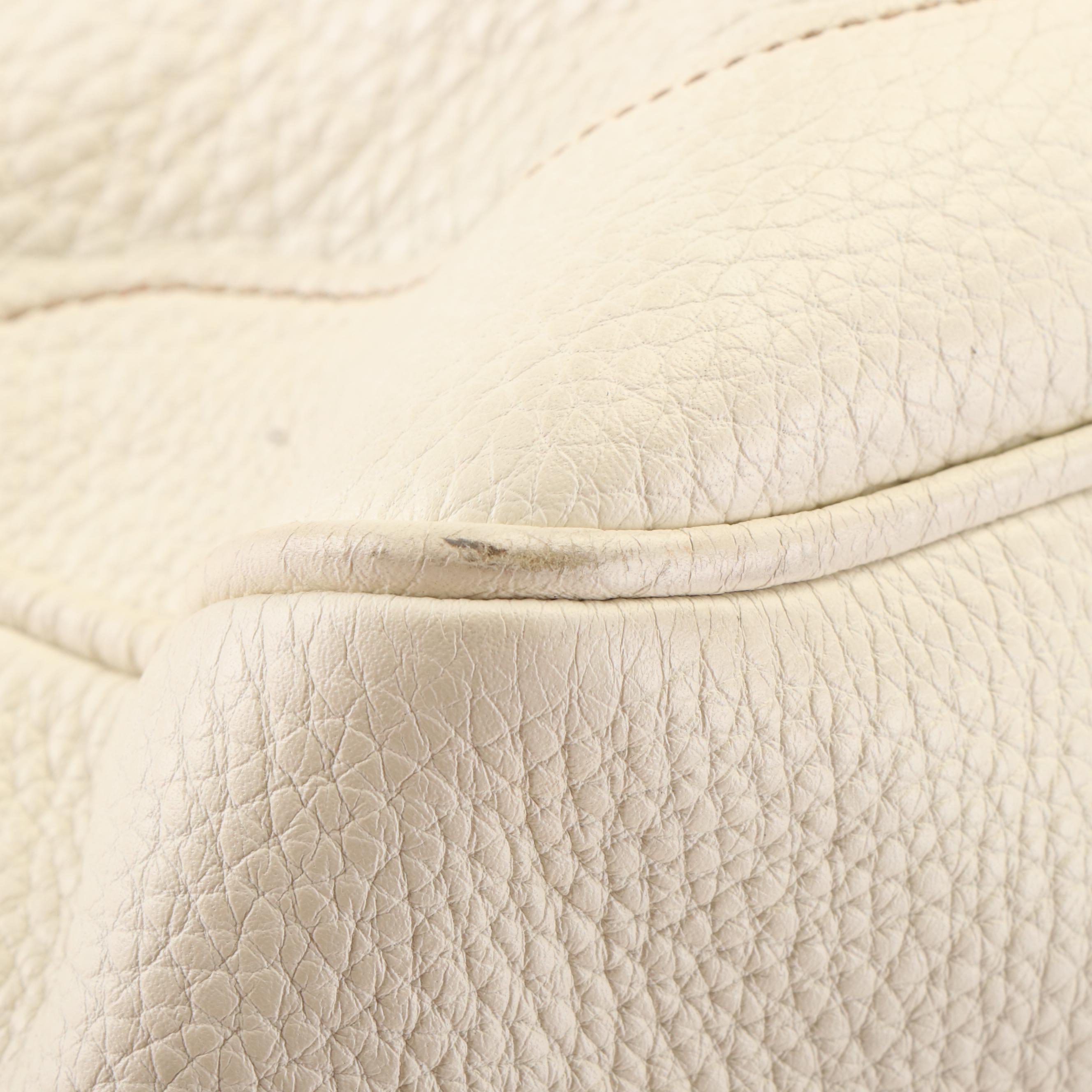 Prada Vitello Braided Top Handle Bag in White Pebbled Leather