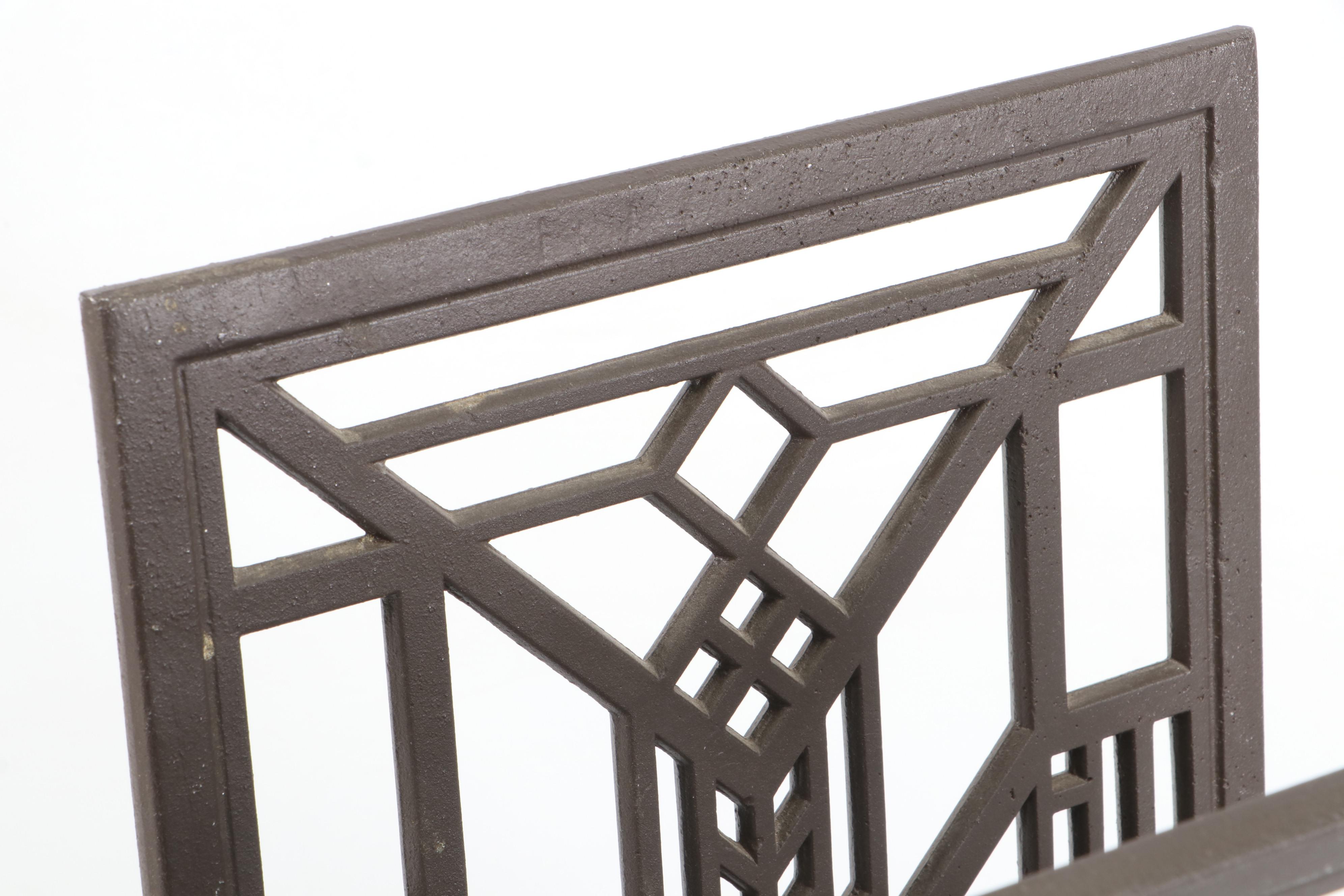 Frank Lloyd Wright Designed "Lake Geneva" Cast Iron Magazine Rack