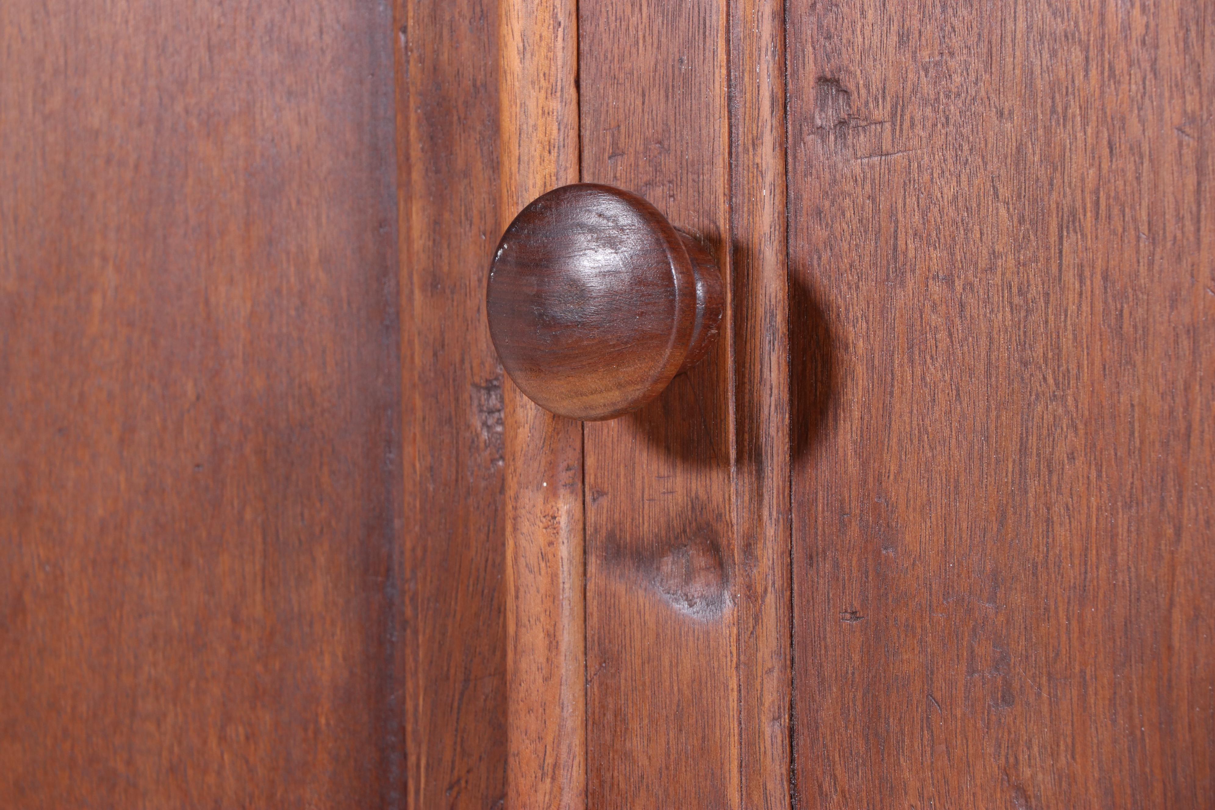 American Primitive Walnut Corner Cupboard, Early to Mid-19th Century