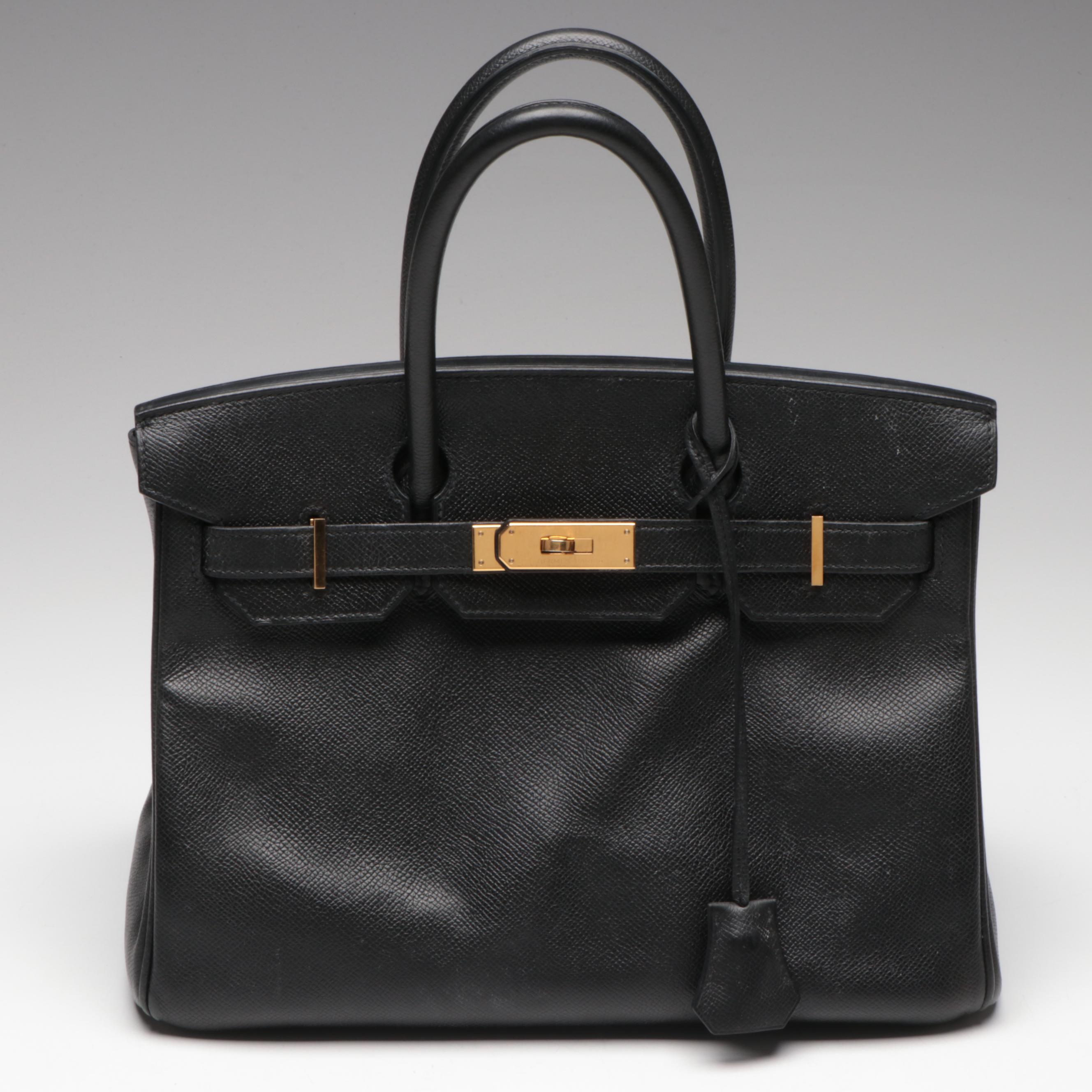 Hermès Birkin 30 Satchel in Black Epsom Leather with Gold Plated Hardware