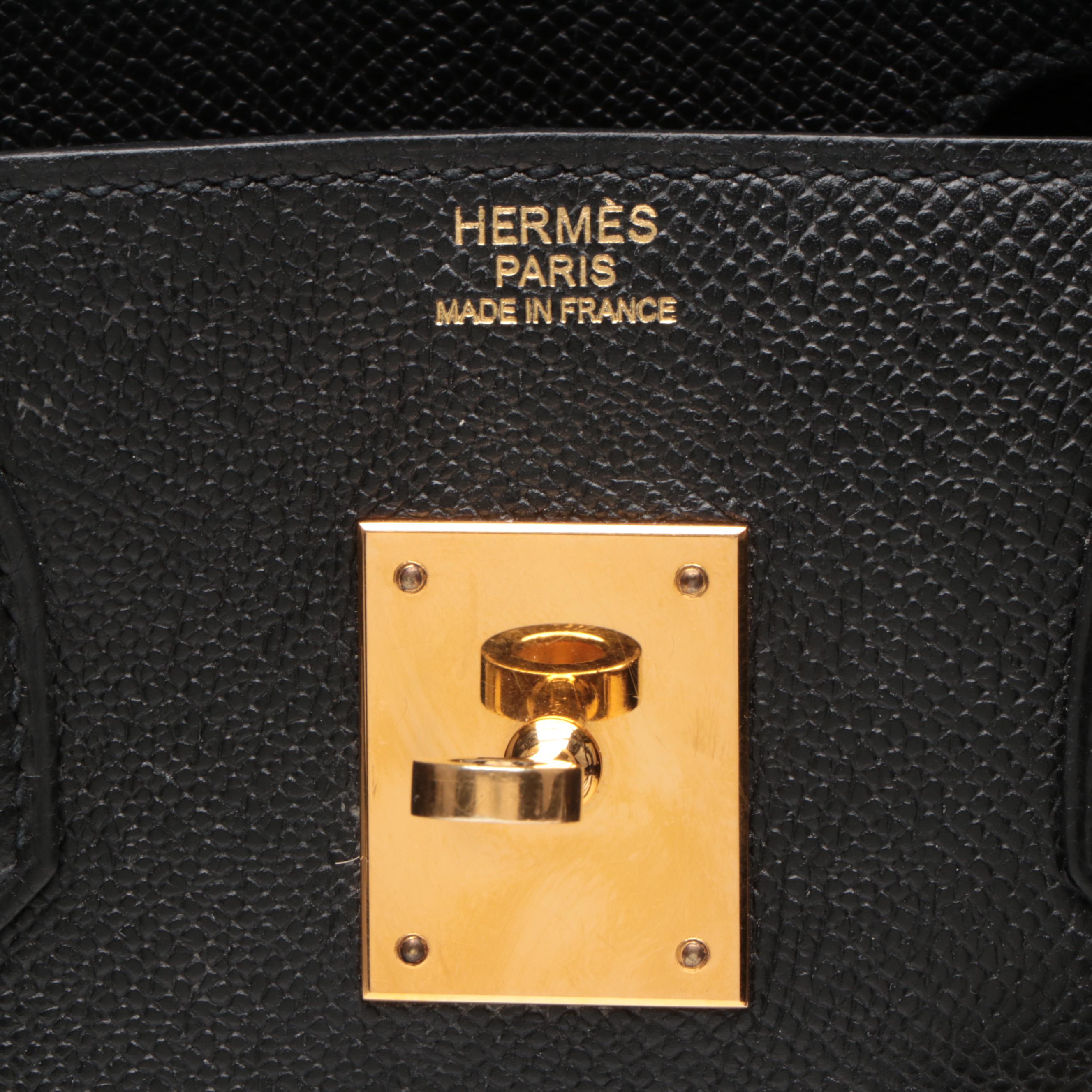 Hermès Birkin 30 Satchel in Black Epsom Leather with Gold Plated Hardware