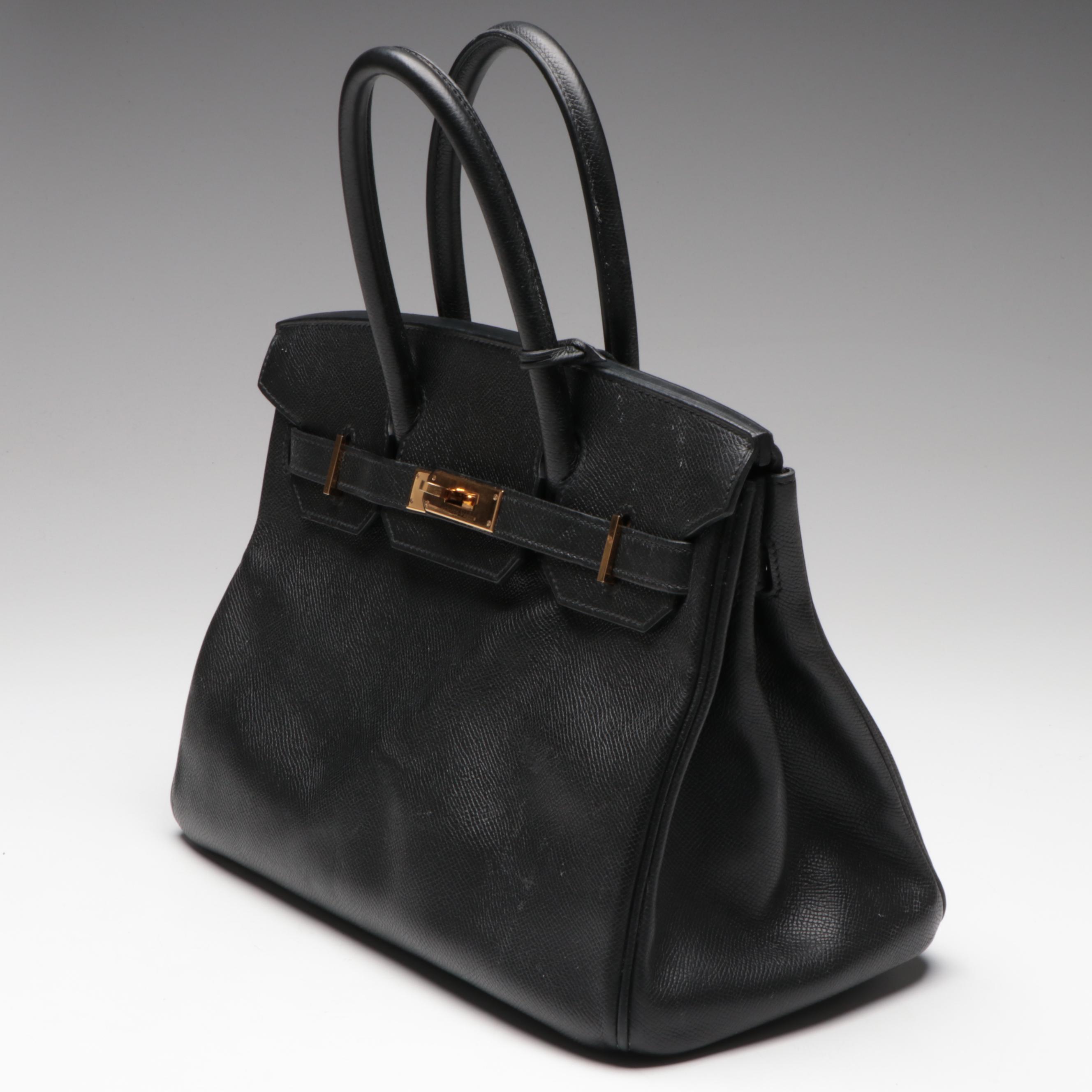 Hermès Birkin 30 Satchel in Black Epsom Leather with Gold Plated Hardware