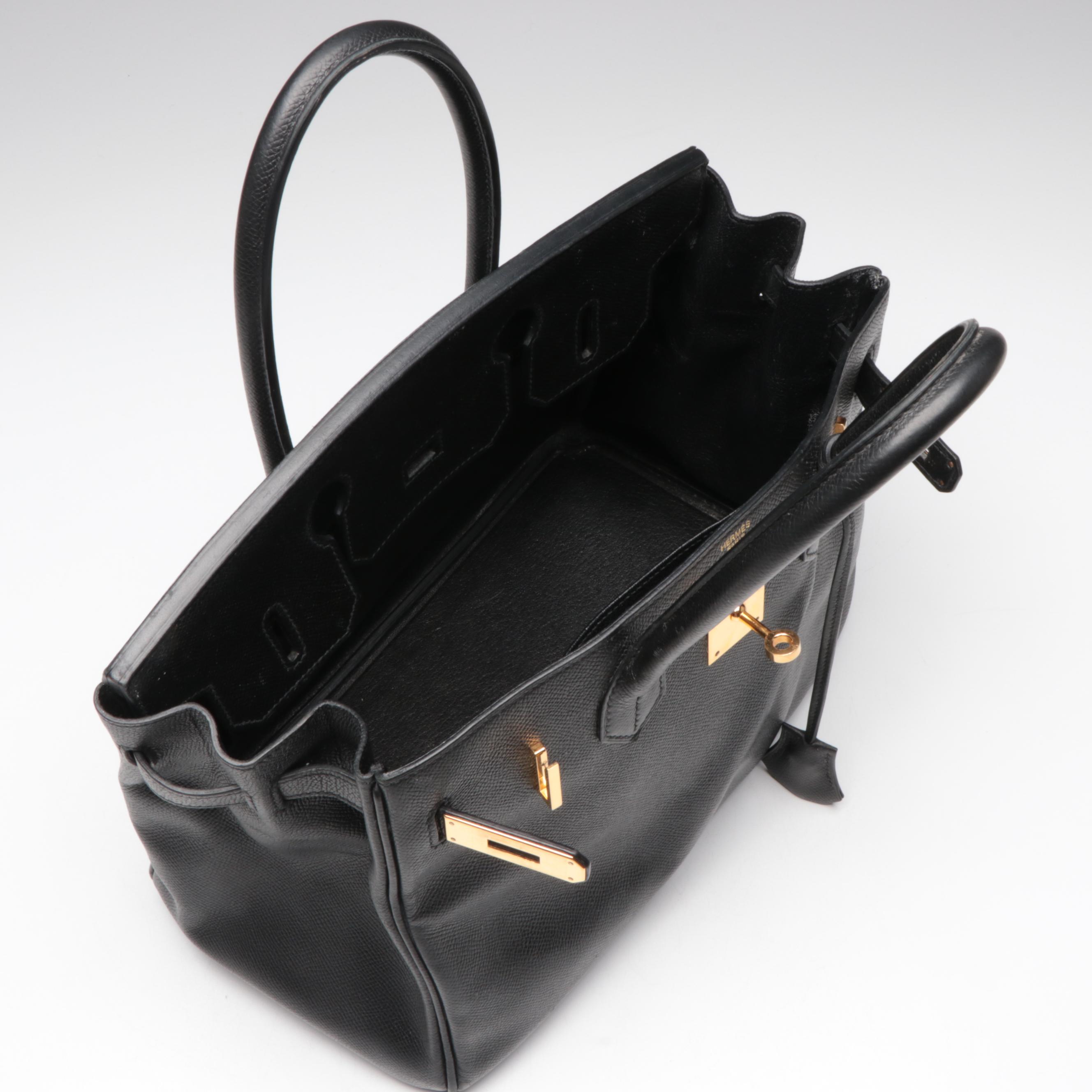 Hermès Birkin 30 Satchel in Black Epsom Leather with Gold Plated Hardware