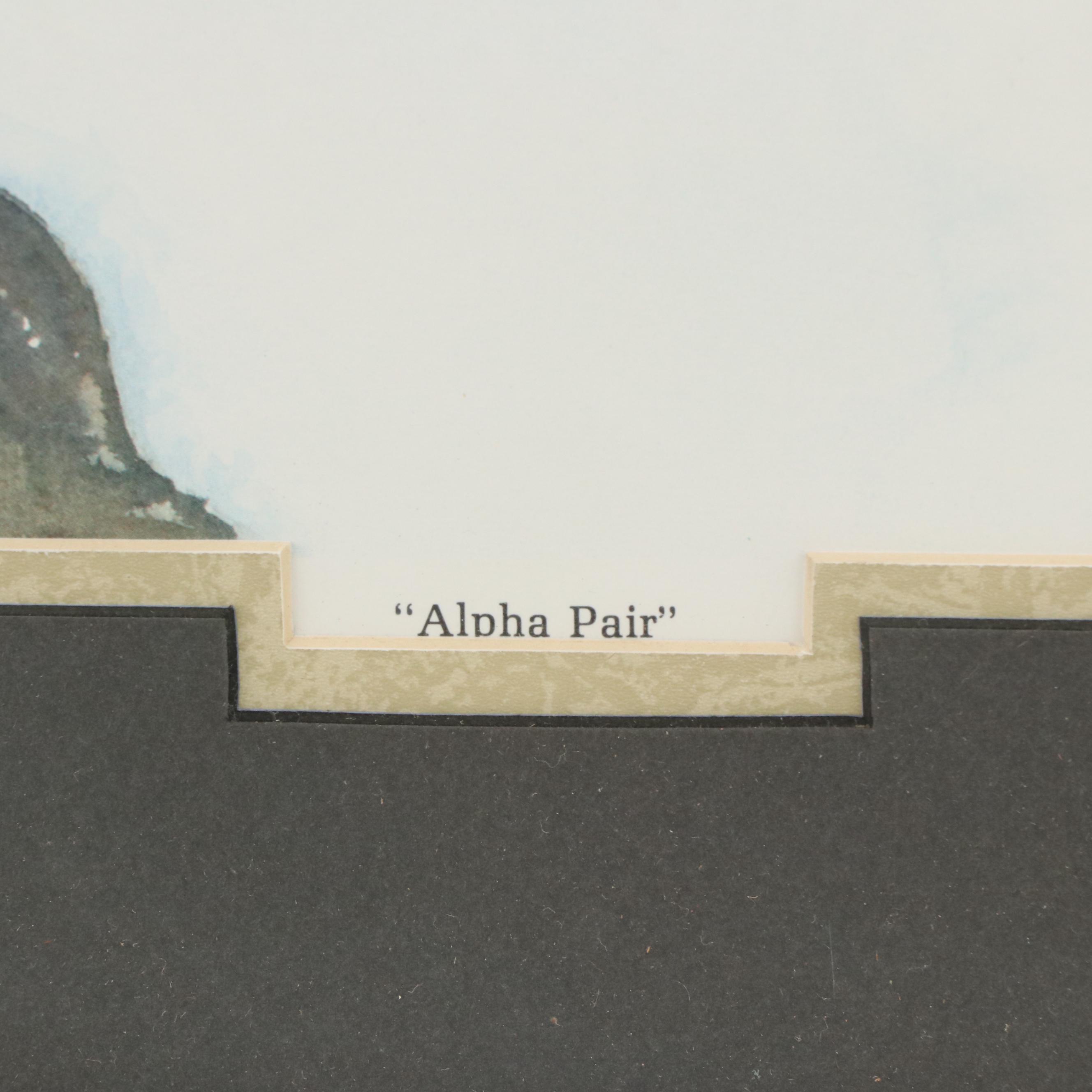 Thomas Ellis Offset Lithograph "Alpha Pair"