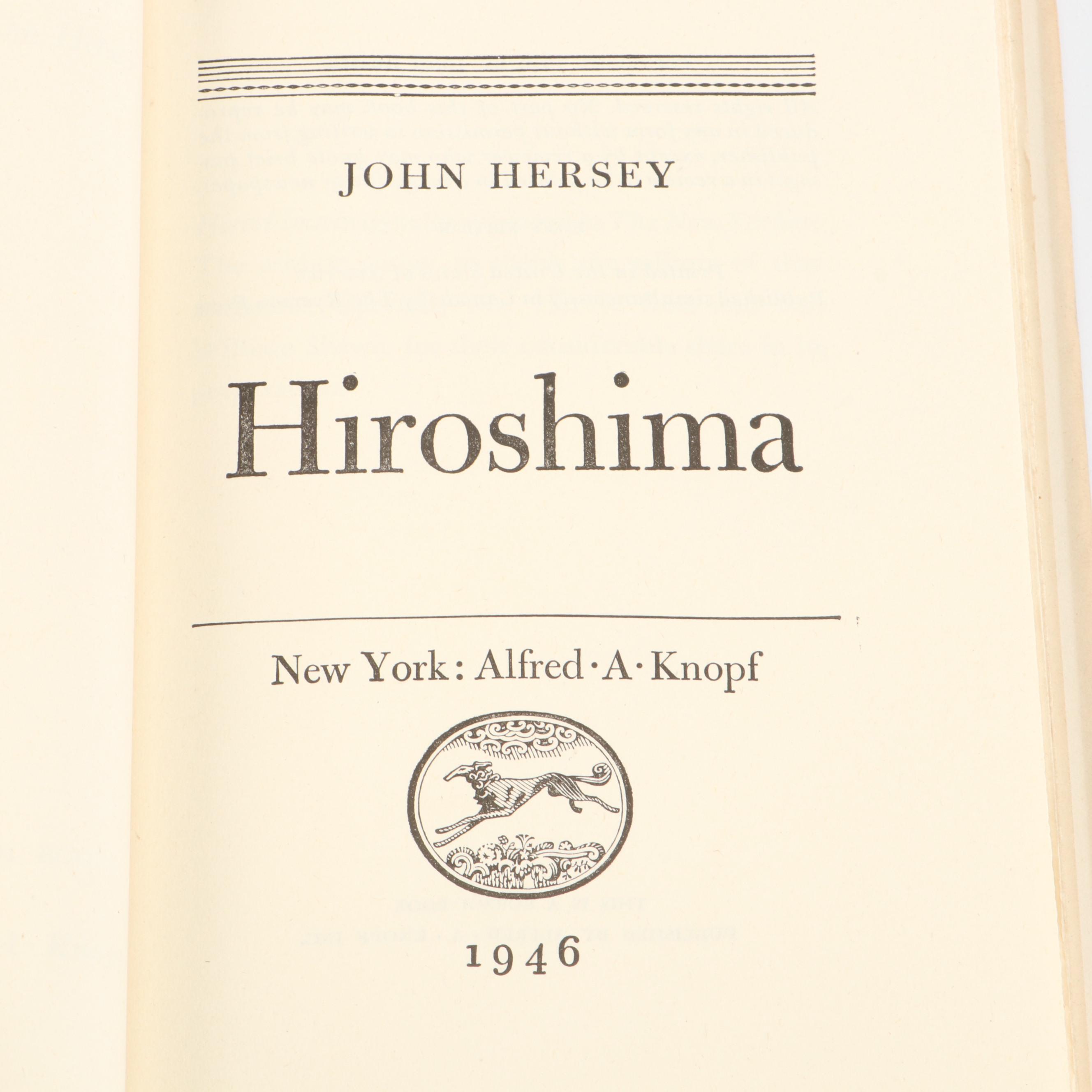 First Edition "Hiroshima" by John Hersey, 1946