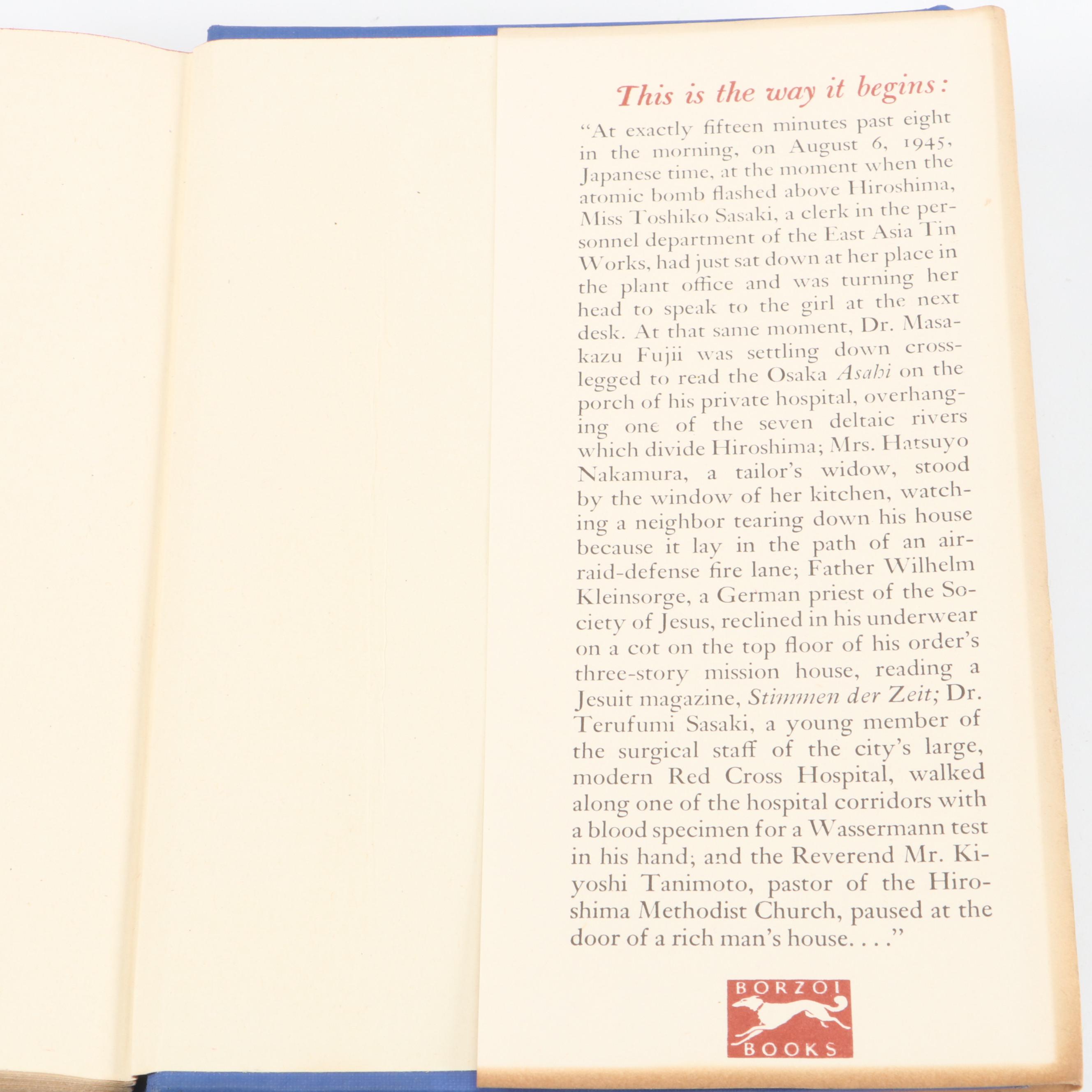 First Edition "Hiroshima" by John Hersey, 1946