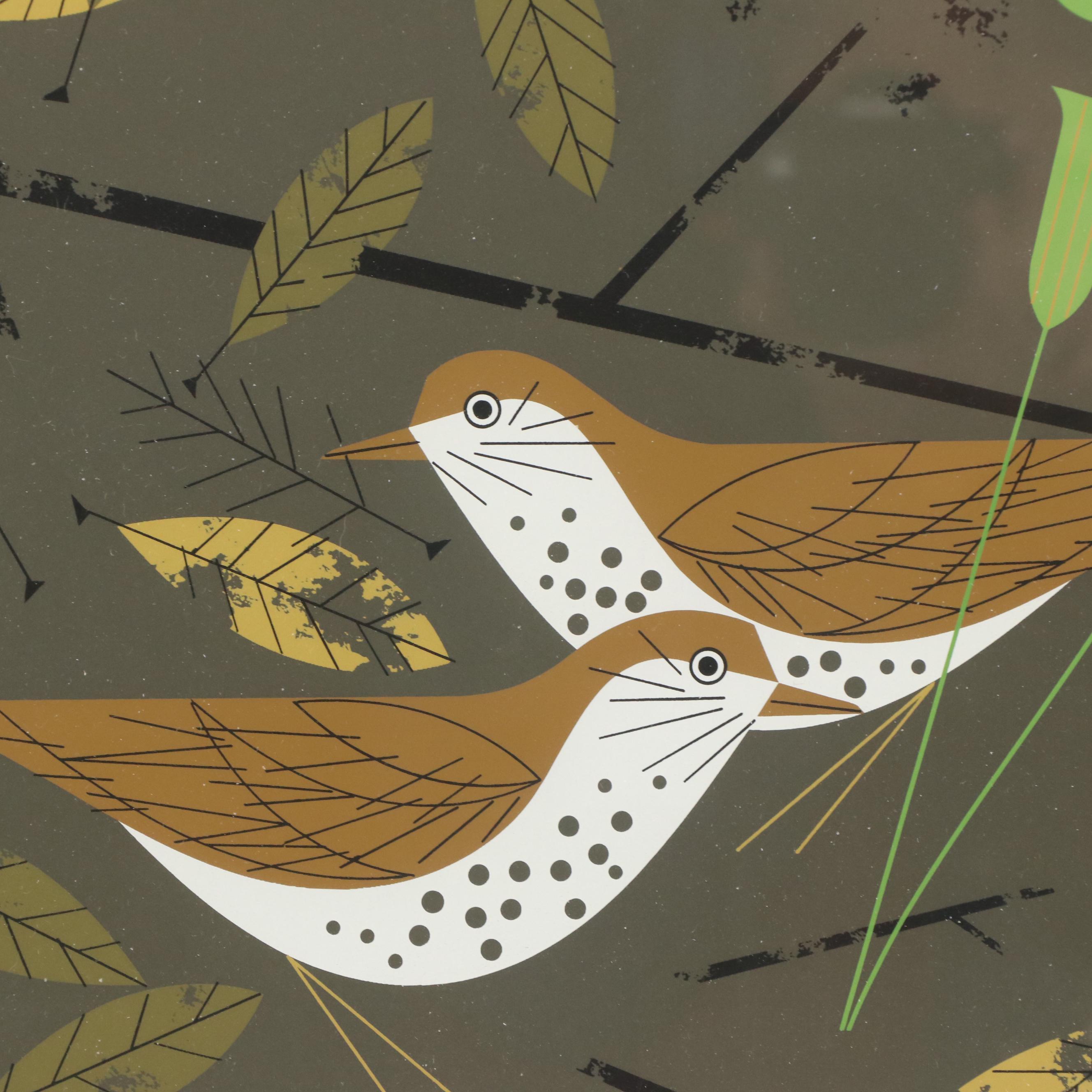Serigraph After Charley Harper "Wood Thrush," Circa 1968