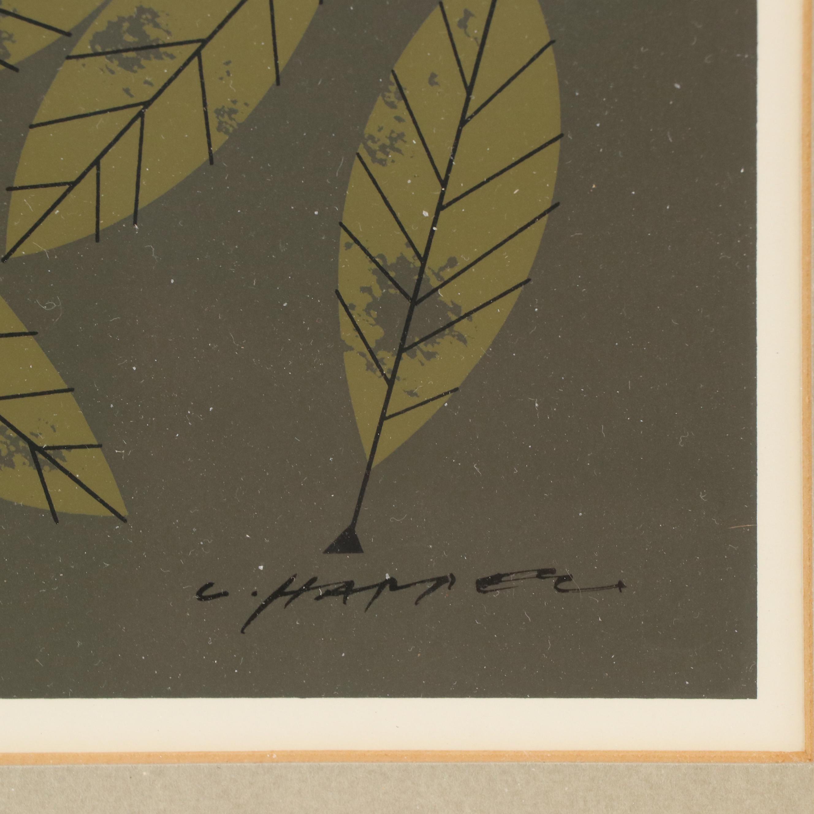 Serigraph After Charley Harper "Wood Thrush," Circa 1968