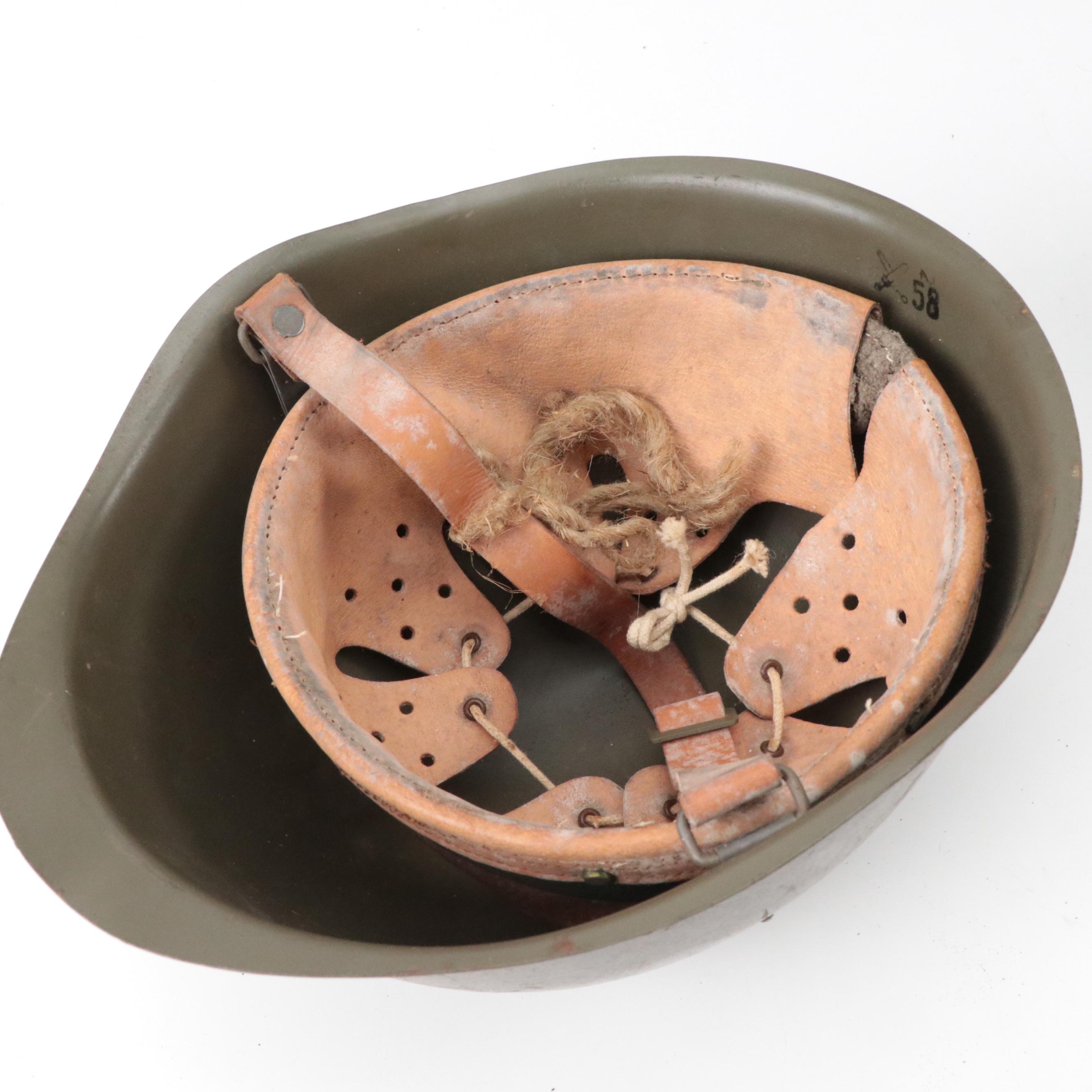 East German M57 Helmet Liner and Czech Helmet, Mid-20th Century