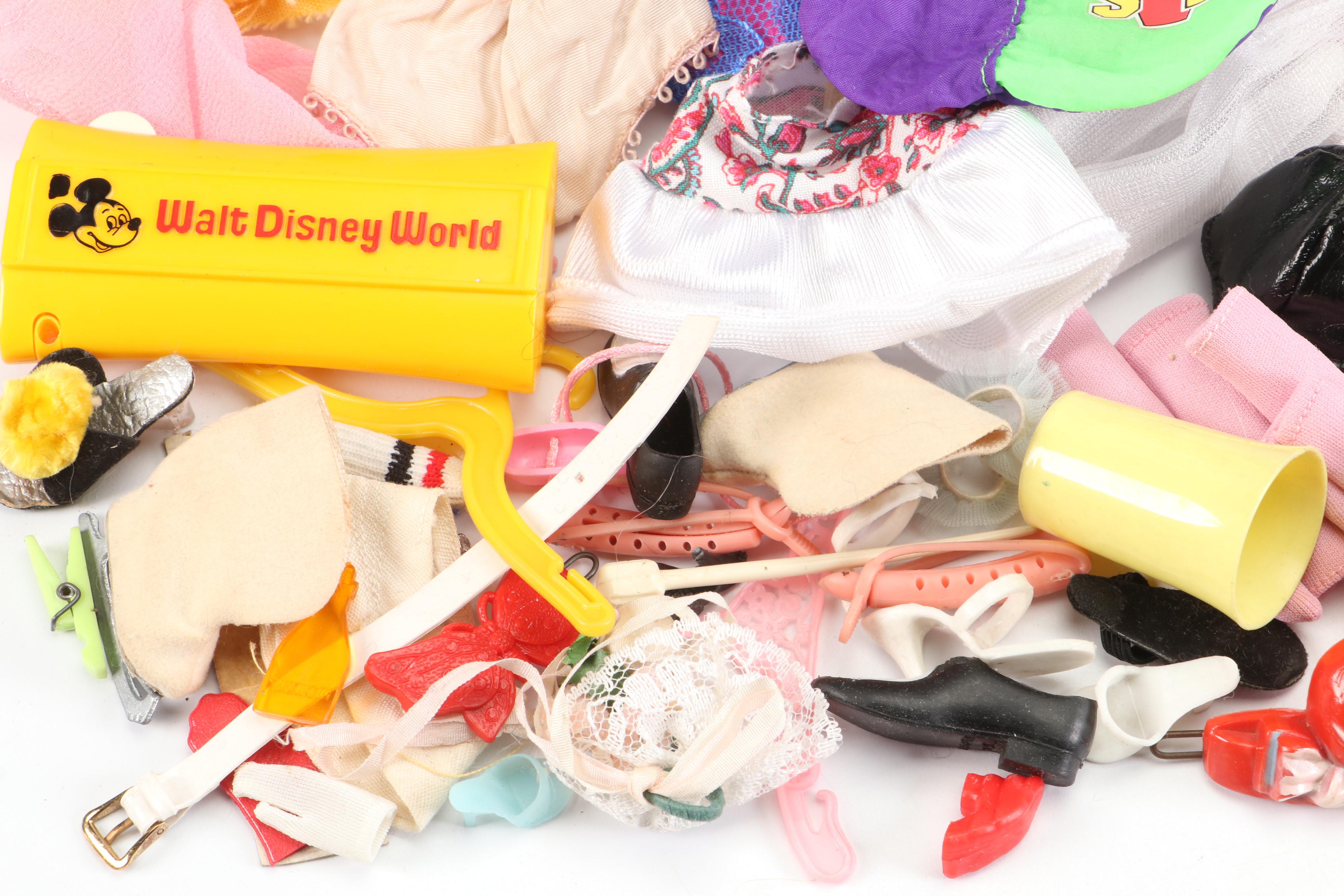 Mattel Doll Trunks with Barbie and Bandai Dolls, Clothes and Accessories, 1961