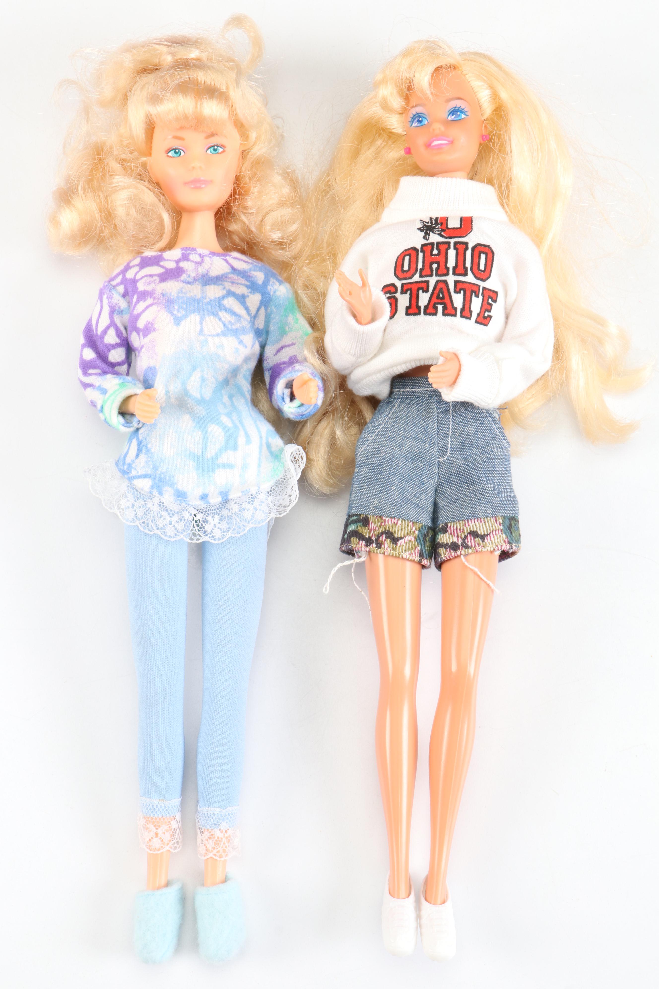 Mattel Doll Trunks with Barbie and Bandai Dolls, Clothes and Accessories, 1961