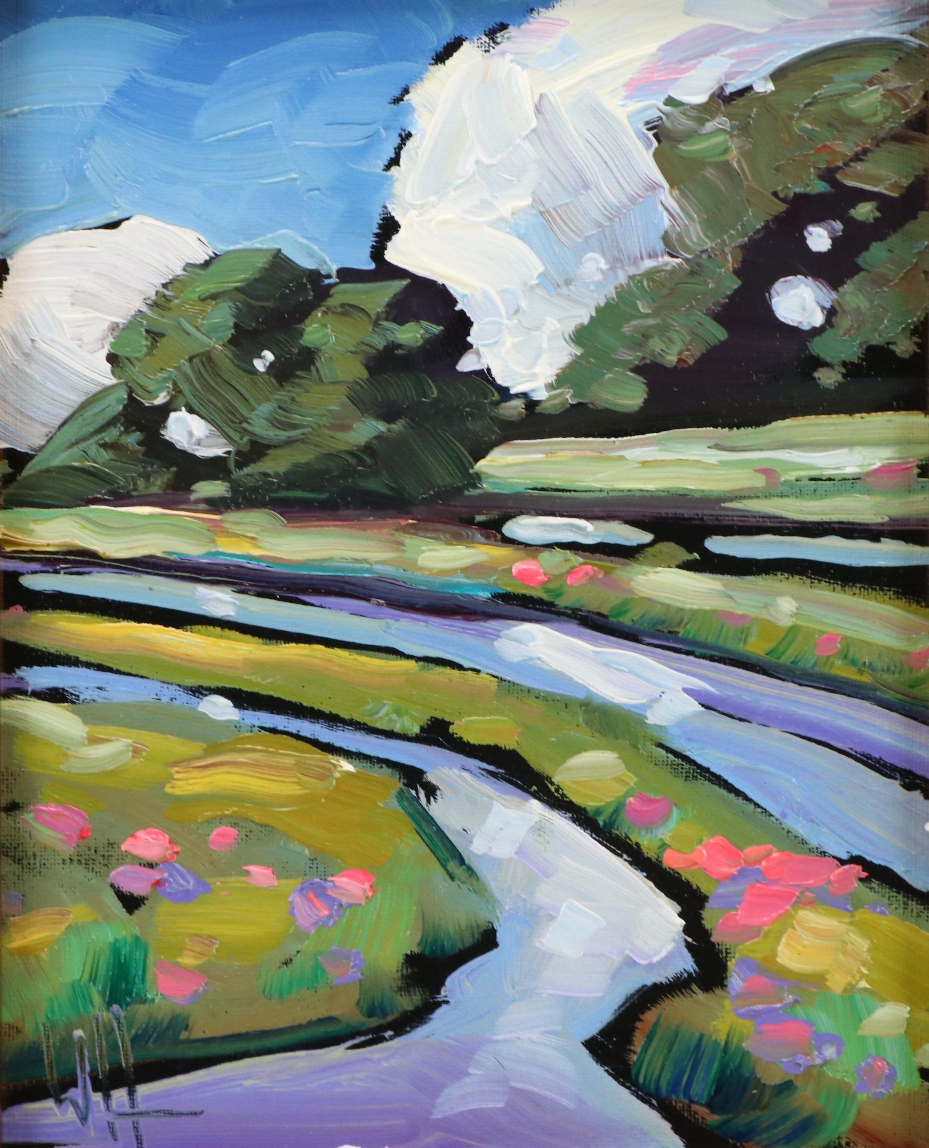 William Hawkins Landscape Oil Painting, 21st Century Everything But