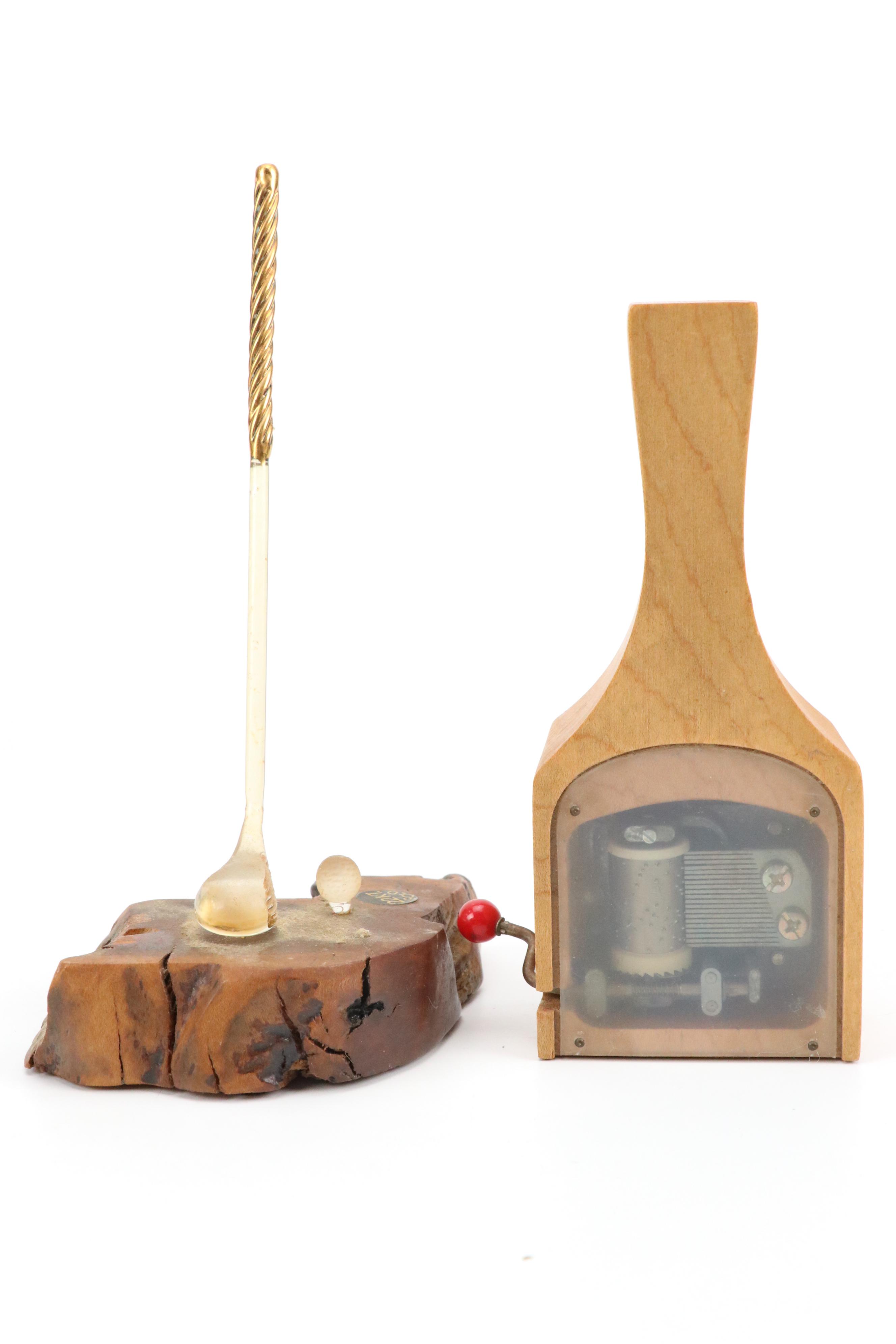 Westclox Art Deco Style Alarm Clock with Miniature Globe and Other Décor