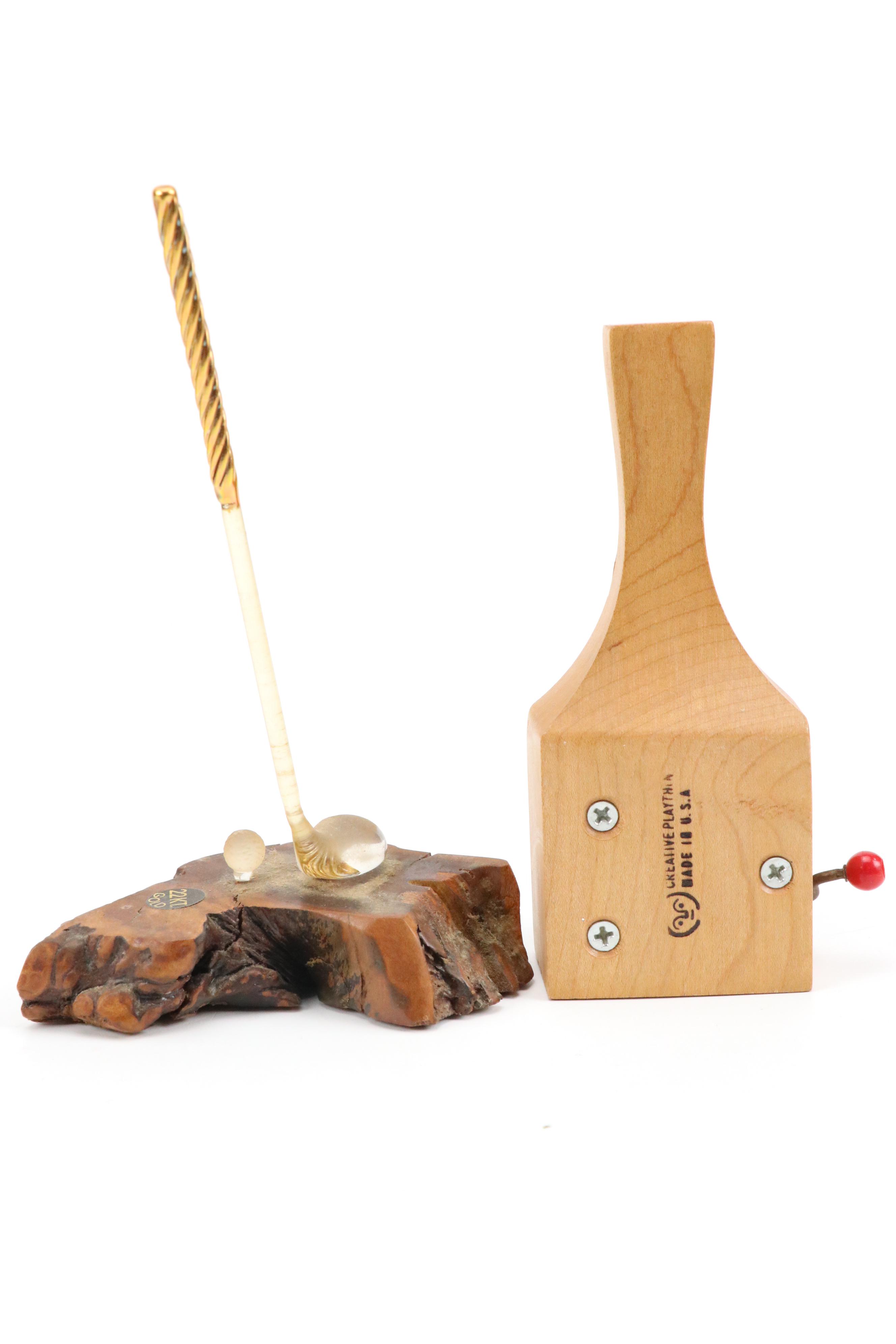 Westclox Art Deco Style Alarm Clock with Miniature Globe and Other Décor