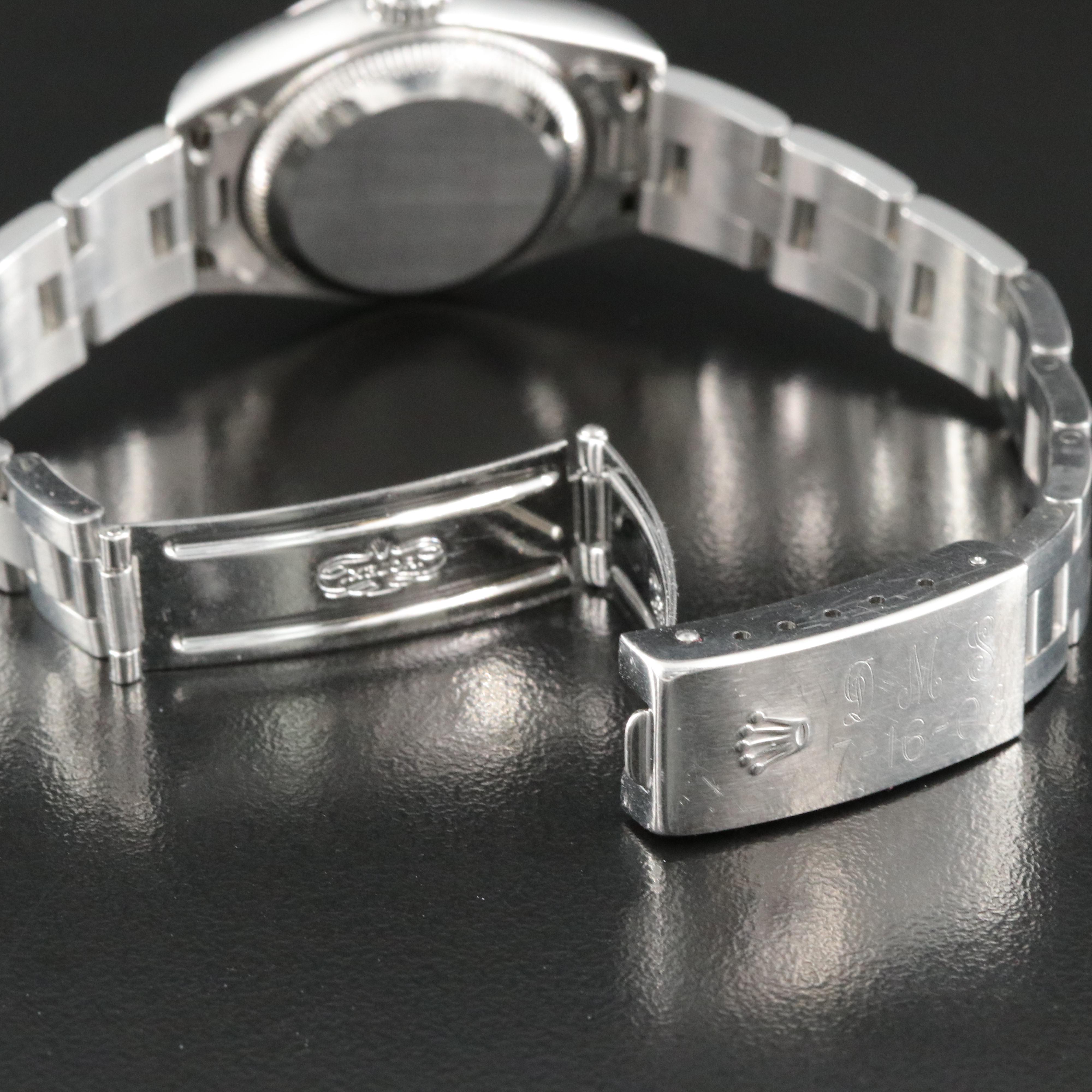 2002 Rolex Oyster Perpetual White Roman Dial Date Watch