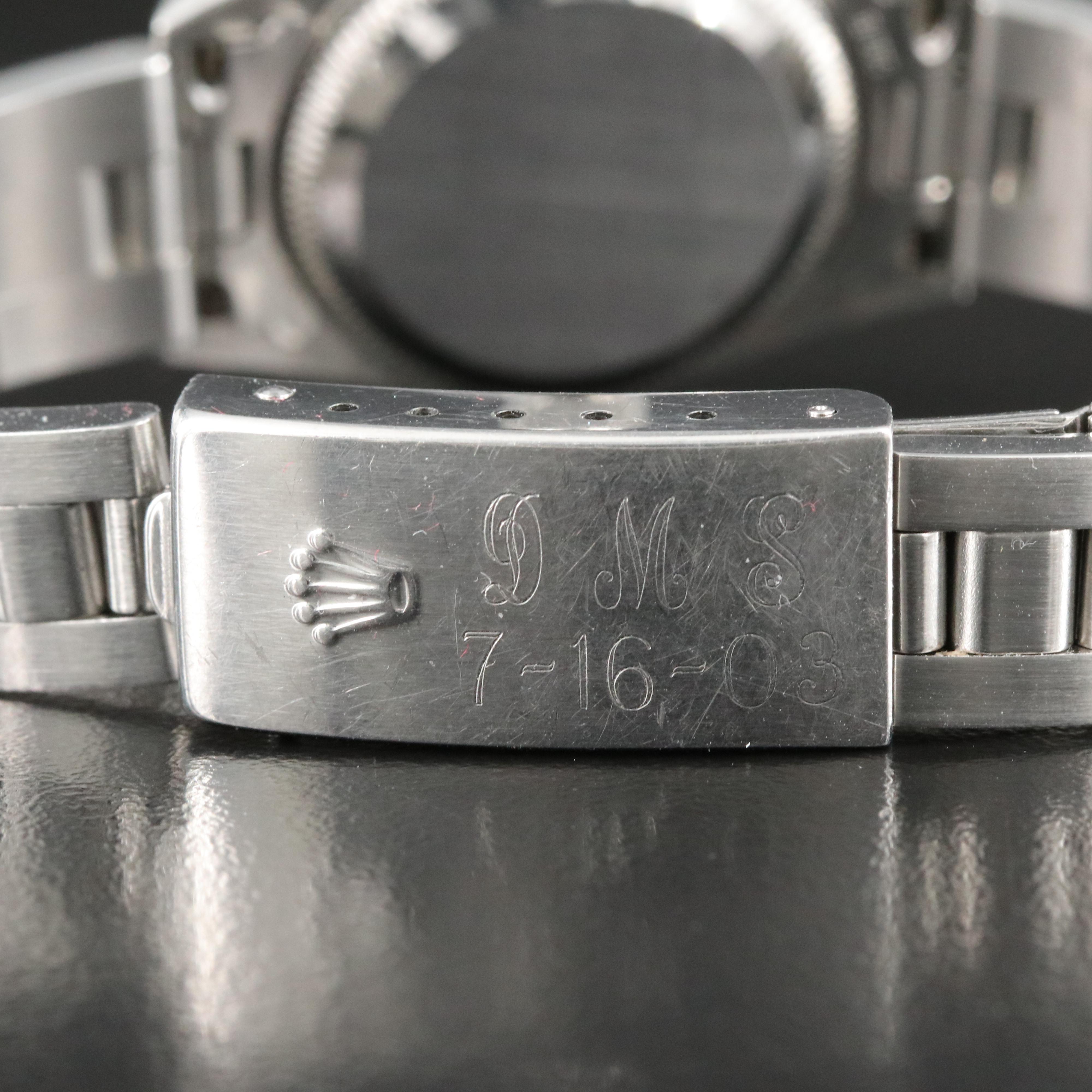 2002 Rolex Oyster Perpetual White Roman Dial Date Watch